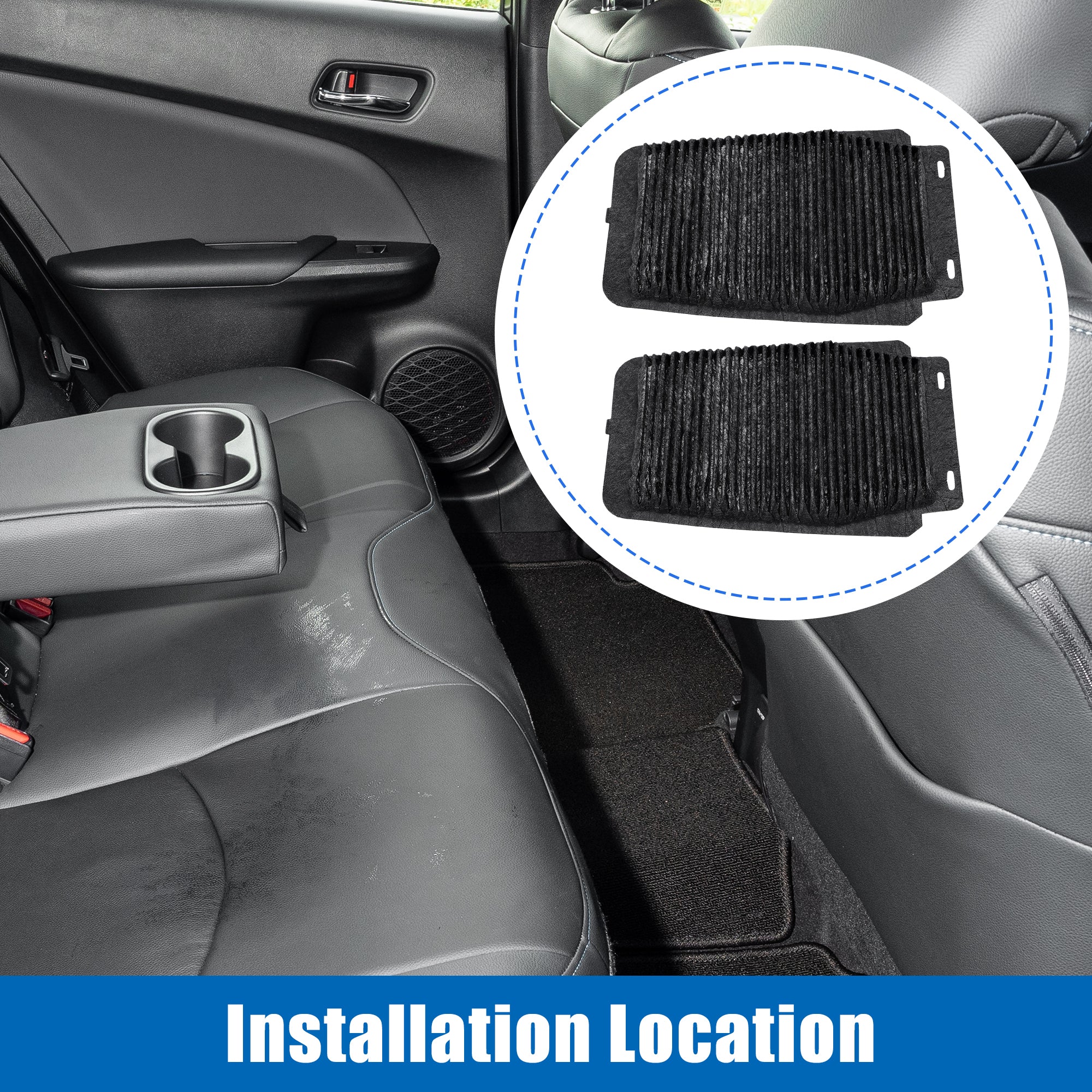Uxcell 2pcs Air Filter Screen Replacement for Toyota Pirus 2016-2021 No.G92DH-47070 - Image 3