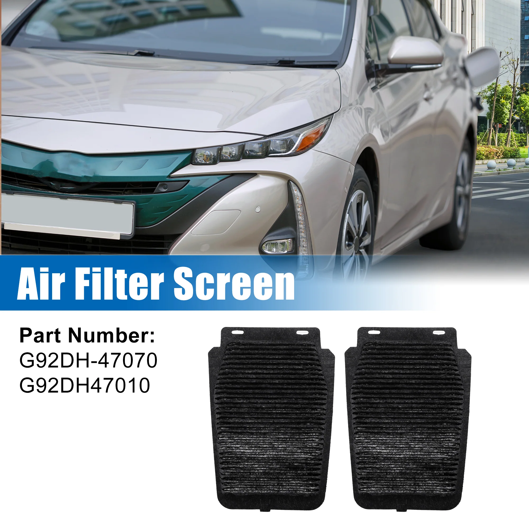 Uxcell 2pcs Air Filter Screen Replacement for Toyota Pirus 2016-2021 No.G92DH-47070 - Image 4