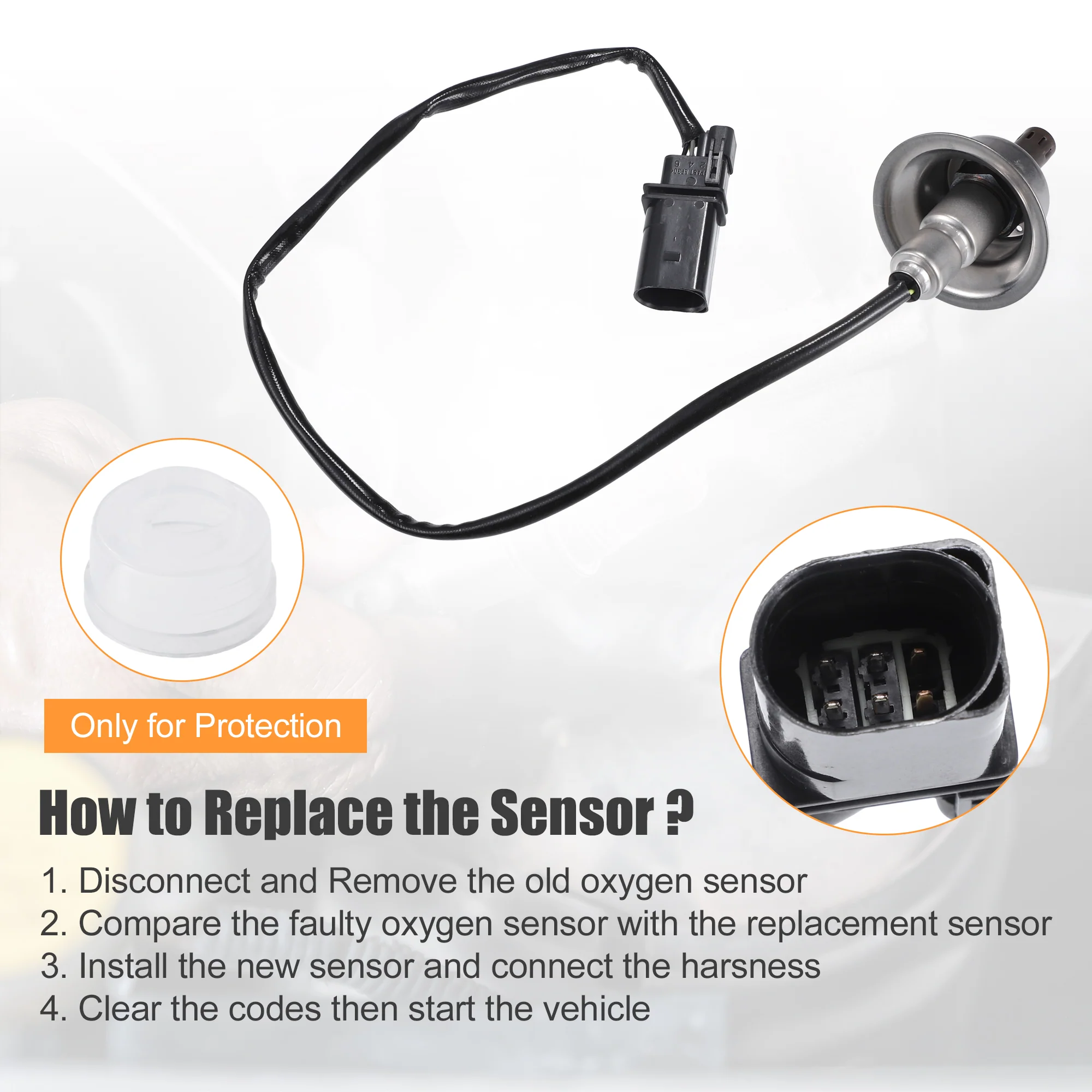 Uxcell Car Front Upstream Oxygen Sensor O2 Oxygen Sensor for Hyundai Santa Fe 2.4L L4 - Gas 2019 2020 for Hyundai Santa Fe Sport 2.4L L4 - Gas 2017 2018 - Image 7
