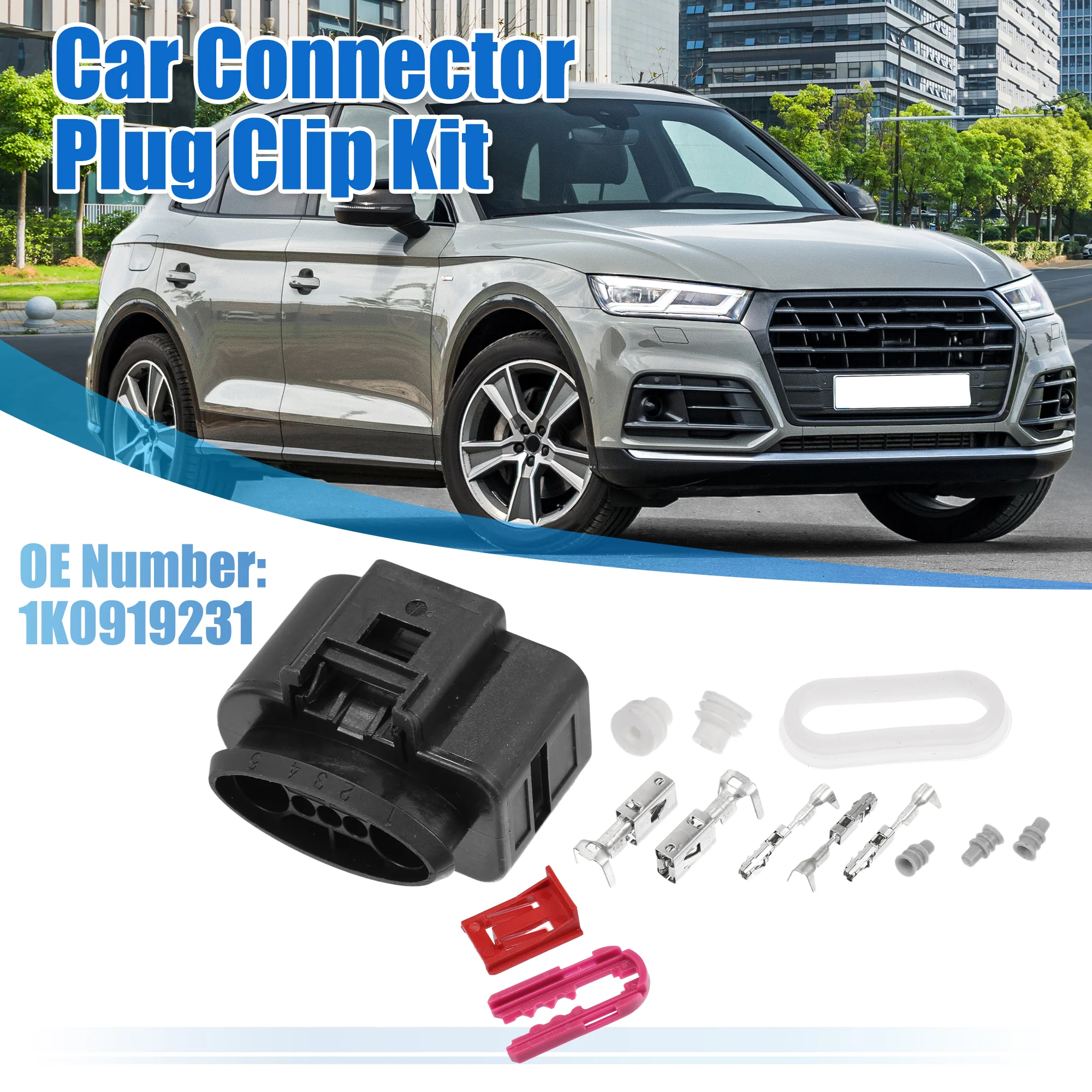 Uxcell 1 Set 5 Pin No.1K0919231 Fuel Pump Control Connector Adapter Plug Clip Kit Replacement for VW for Audi for Seat for Skoda - Image 2