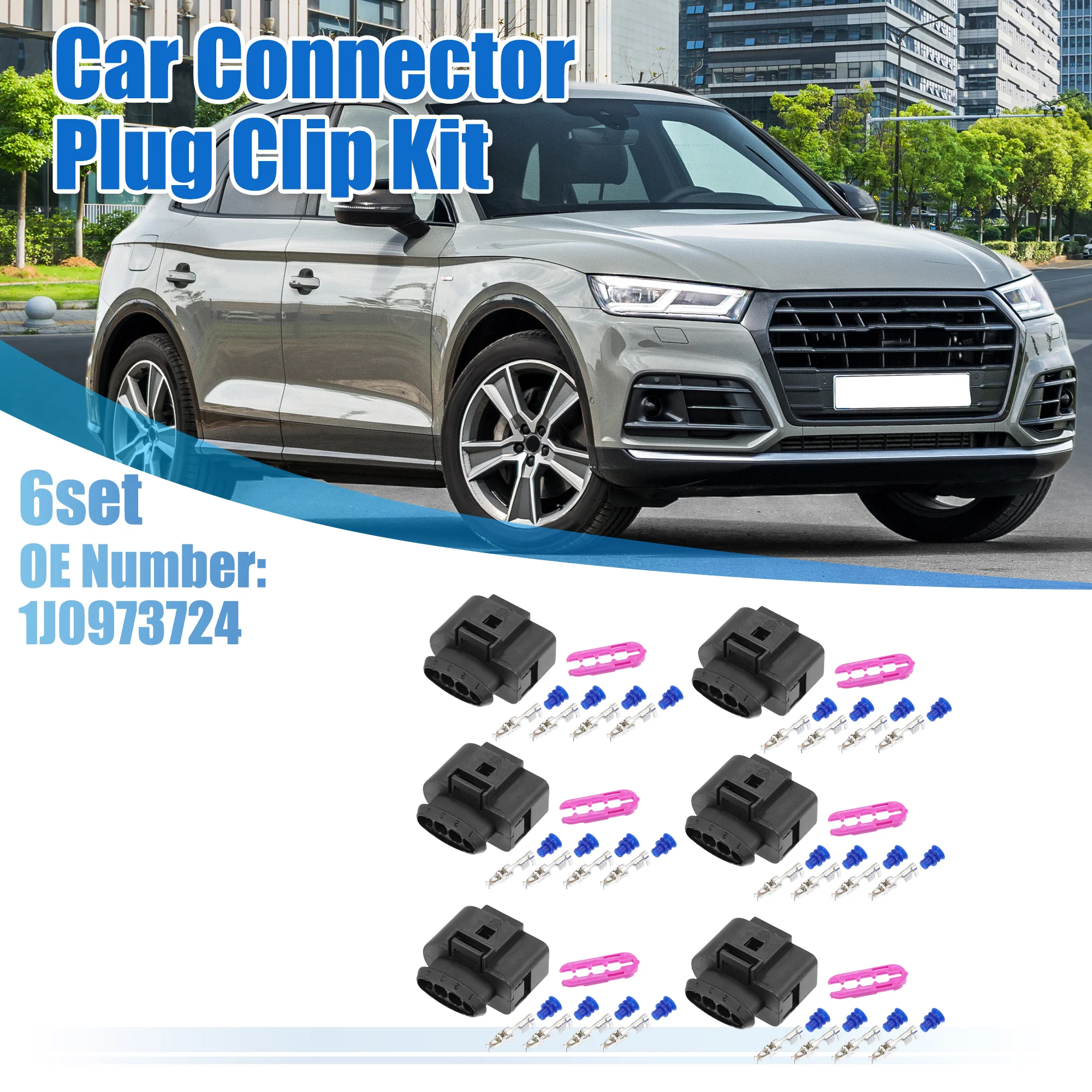 Uxcell 6 Set 4 Pin No.1J0973724 Ignition Coil Coilpack Connector Adapter Plug Clip Kit Replacement for VW for Audi for Seat for Skoda - Image 2