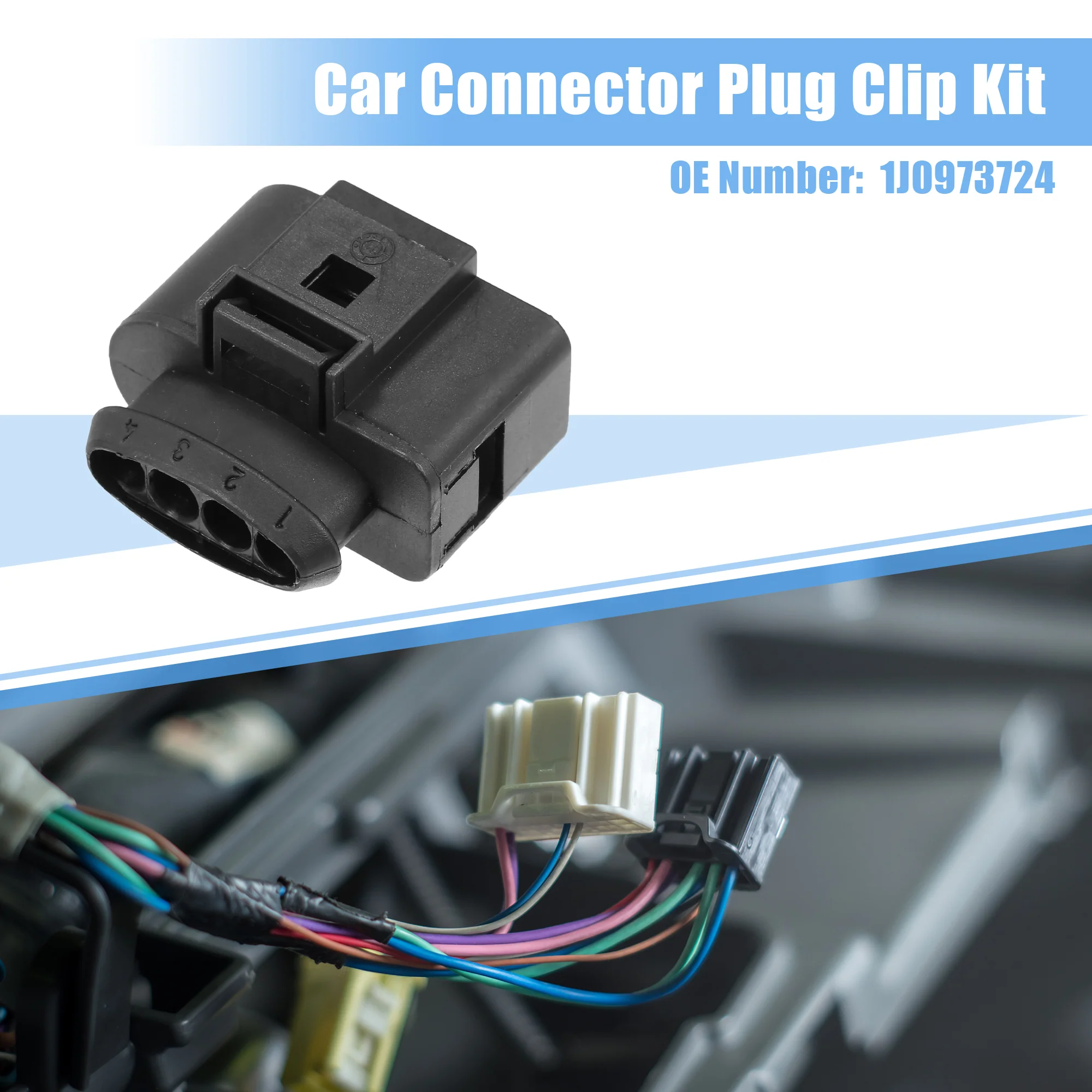 Uxcell 6 Set 4 Pin No.1J0973724 Ignition Coil Coilpack Connector Adapter Plug Clip Kit Replacement for VW for Audi for Seat for Skoda - Image 4