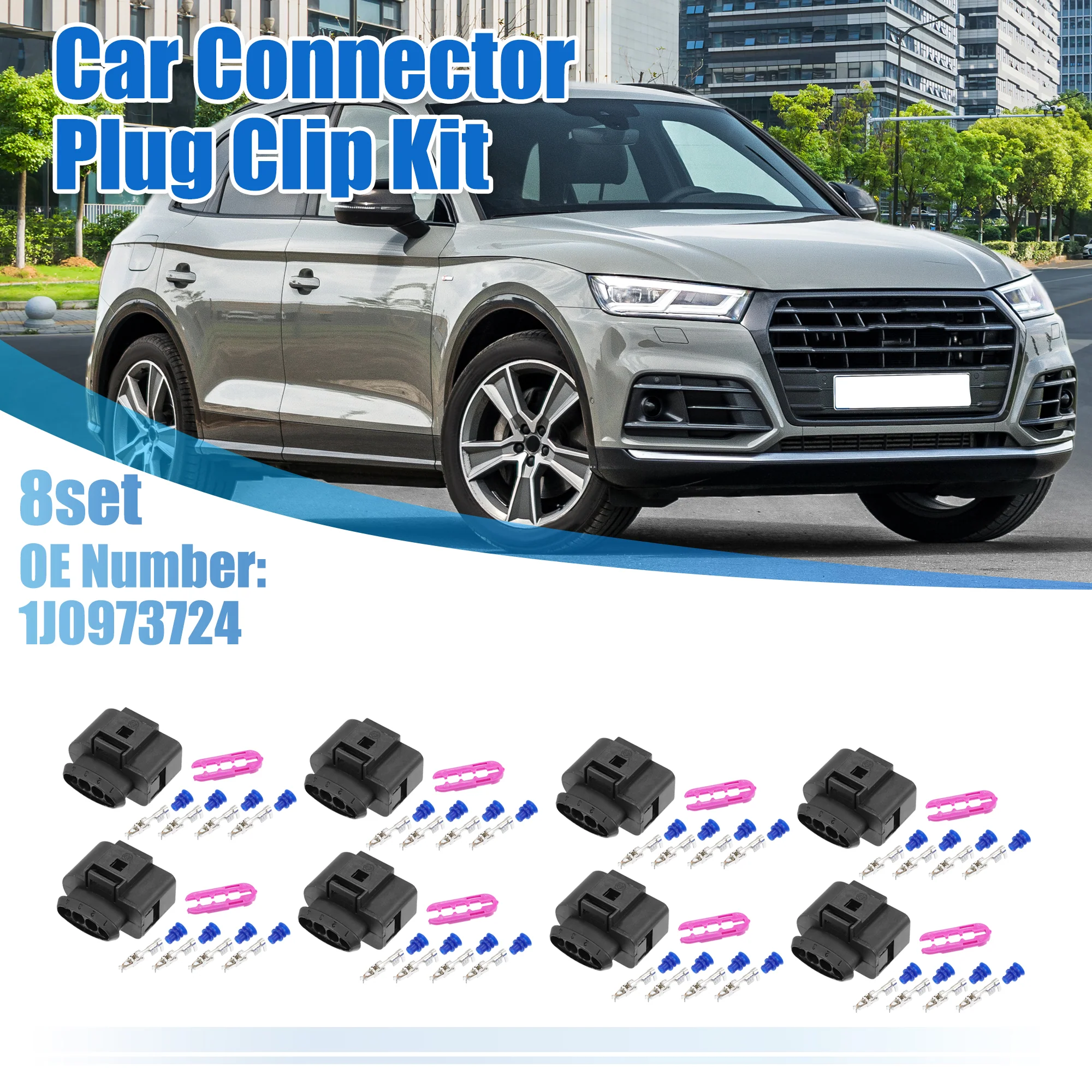 Uxcell 8 Set 4 Pin No.1J0973724 Coil Pack Connector Adapter Plug Clip Kit Replacement for VW for Audi for Seat for Skoda - Image 2