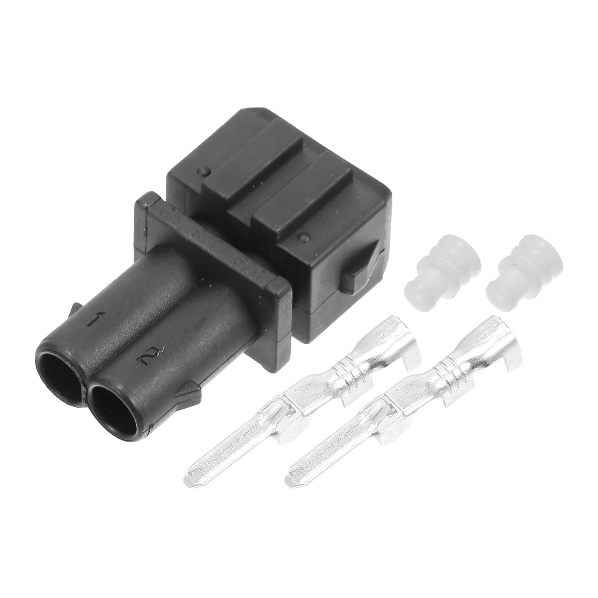 Uxcell 1 Set 2 Pin No.357972752/357972762 Female 2-Pole Repair Kit Fog Light Connector Adapter Plug Clip Replacement for VW for Audi for Skoda for Seat