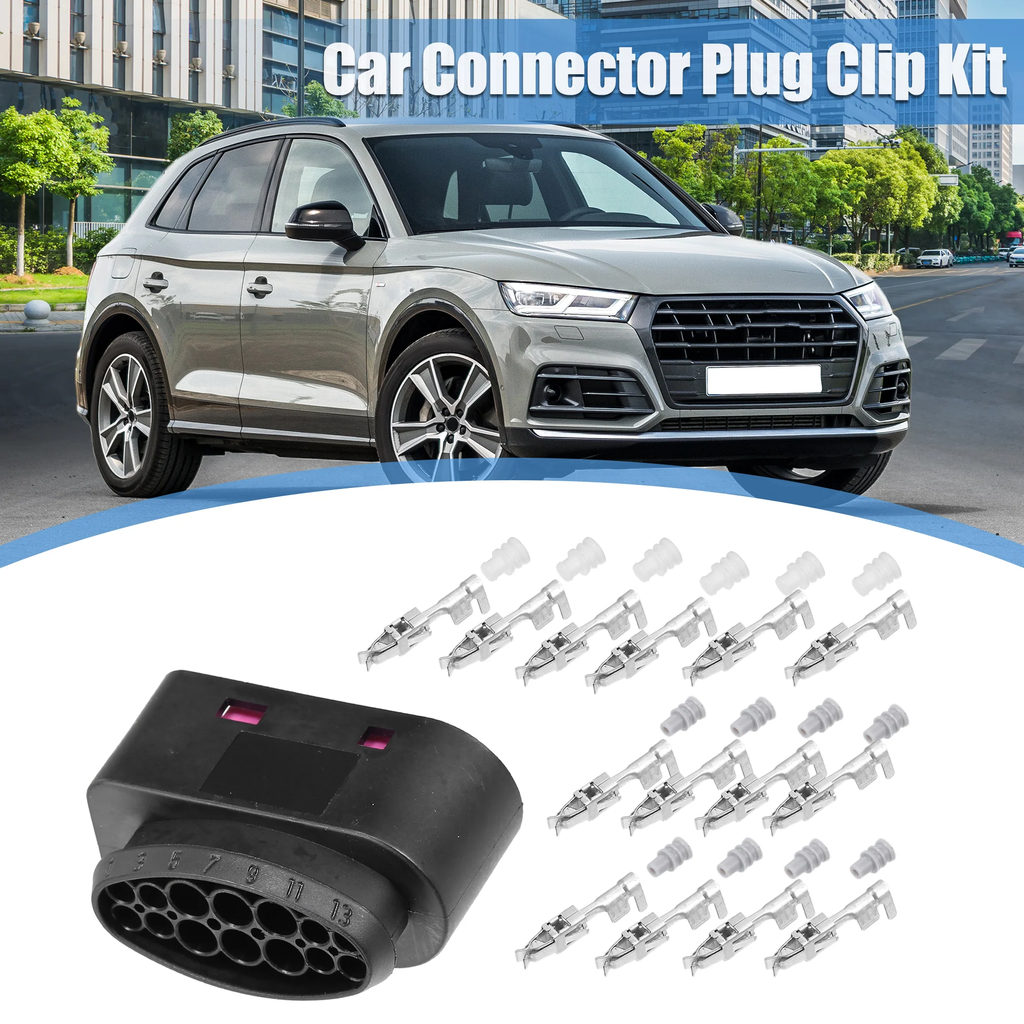 Uxcell 1 Set No.1J0973737A Headlight 14 Pin Plug Female Connector Adapter Plug Clip Kit Replacement for VW for Audi for Seat for Skoda - Image 3