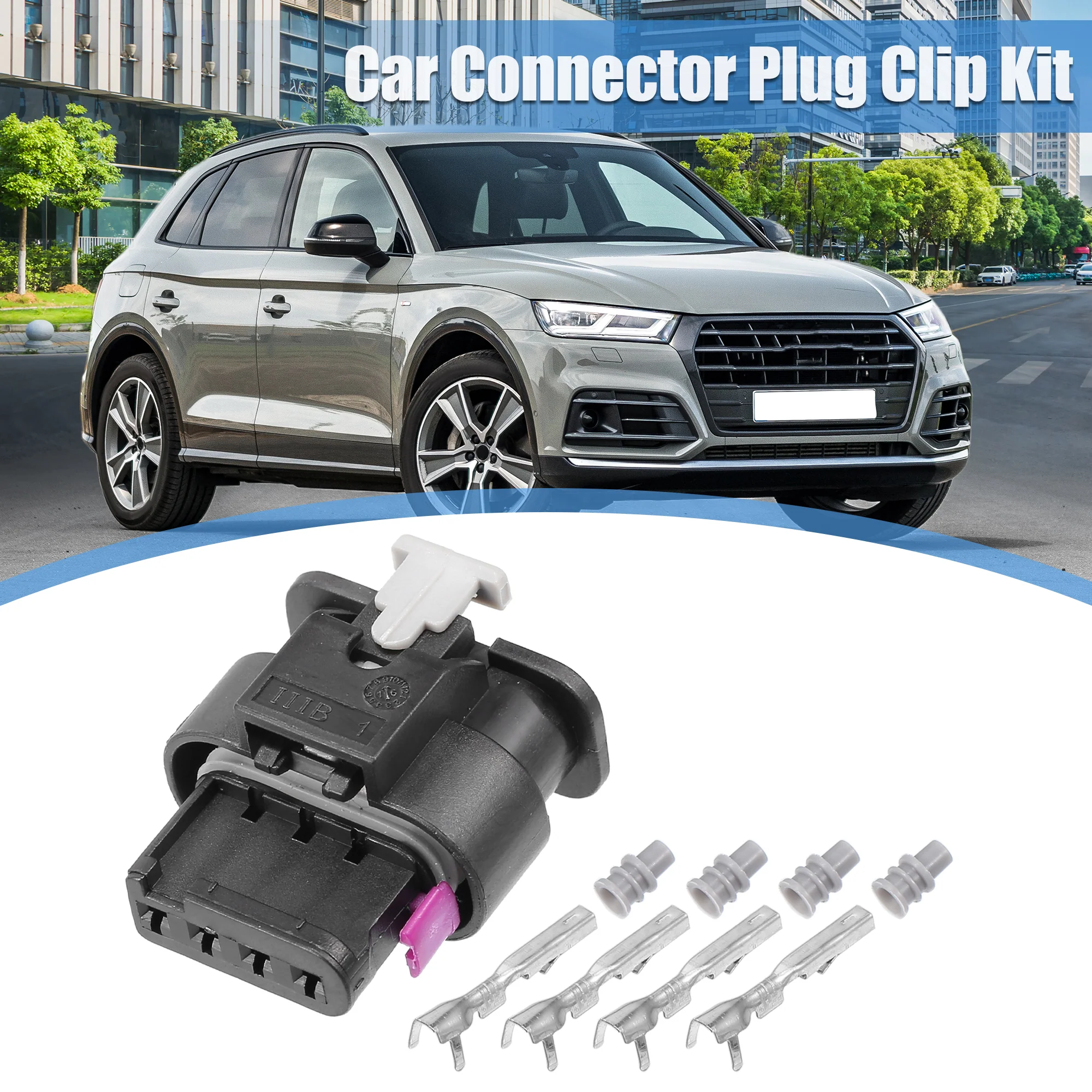 Uxcell 1 Set No.4F0973704 4 Way Map Sensor Connector Adapter Plug Clip Kit Replacement for VW for Audi - Image 3