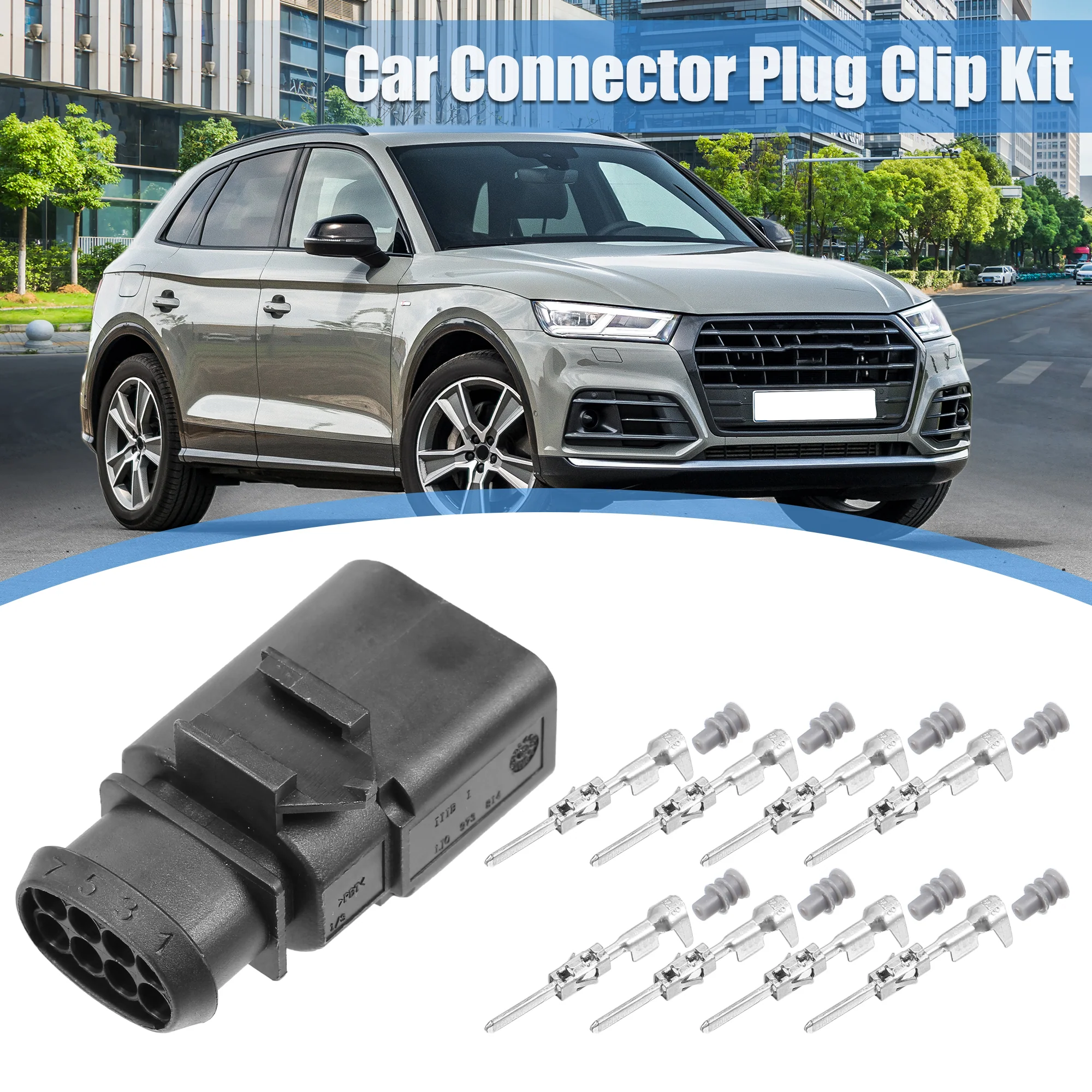 Uxcell 1 Set No.1J0973814 8 Pin Sealed Male JPT Connector Kit Adapter Plug Clip Kit Replacement for VW for Audi - Image 3