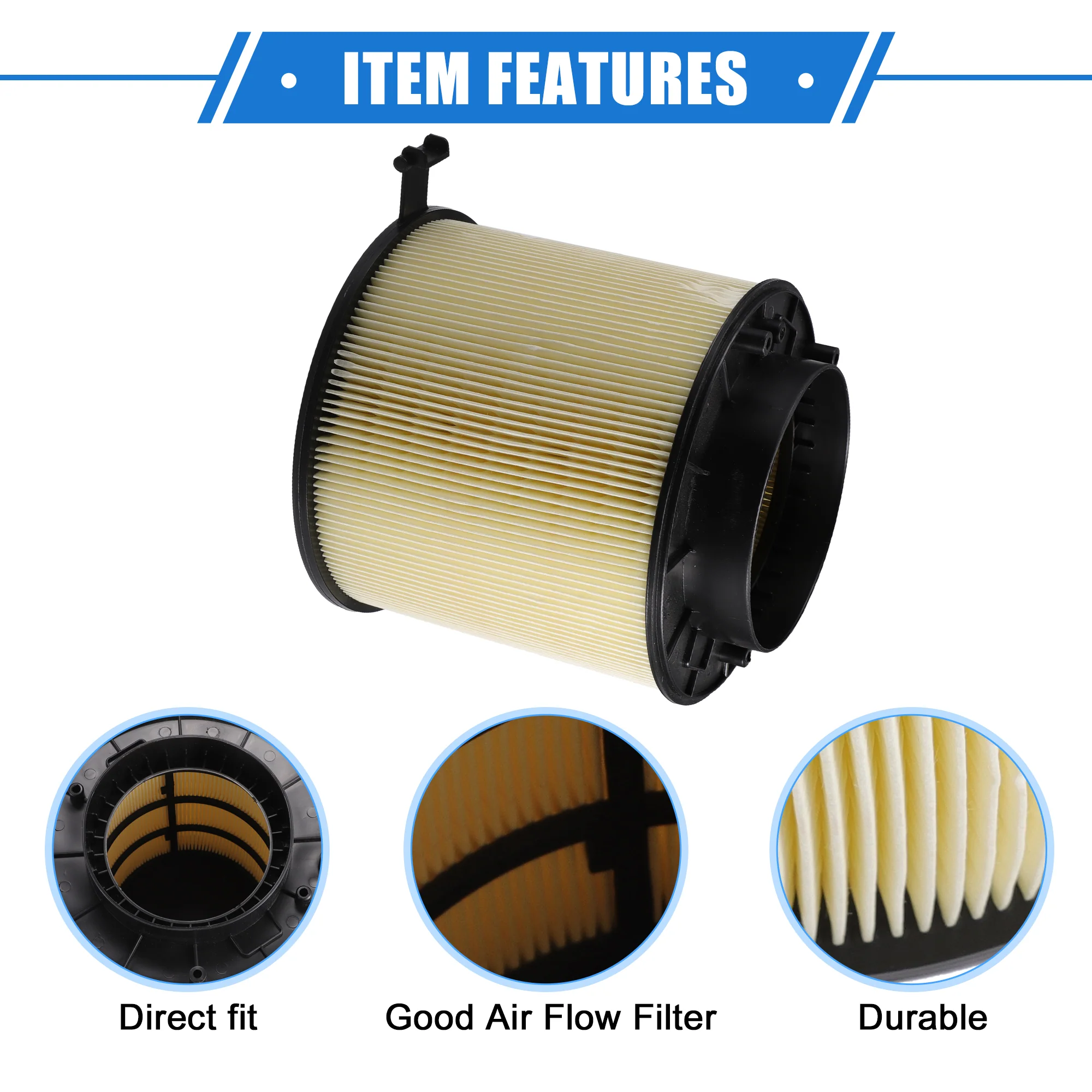 Car Engine Air Filter Compatible for Audi A5 3.2L V6 2008-2010 for Audi Q5 3.0L V6 2013-2017, Durable PP Black - Image 5