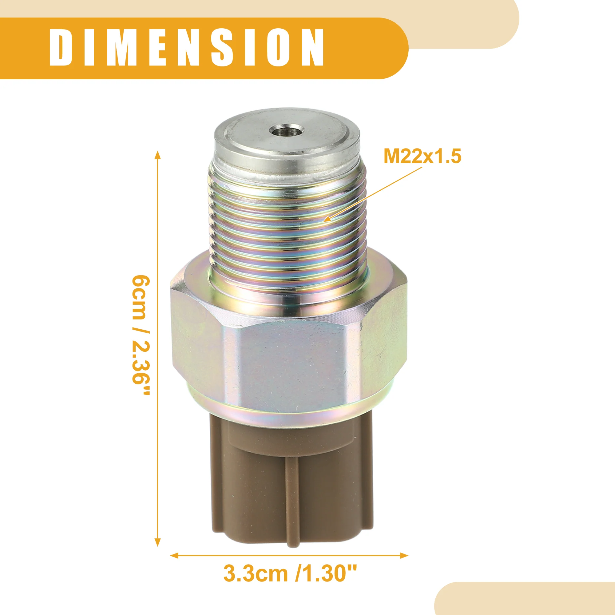 Fuel Rail Pressure Sensor No.8981197900 - Car Fuel Injection Pressure Sensor Regulator - for Isuzu NPR 2003-2007 5.2L for Nissan Pathfinder 2005-2012 Metal ABS Bronze Tone - 1 Pc - Image 5