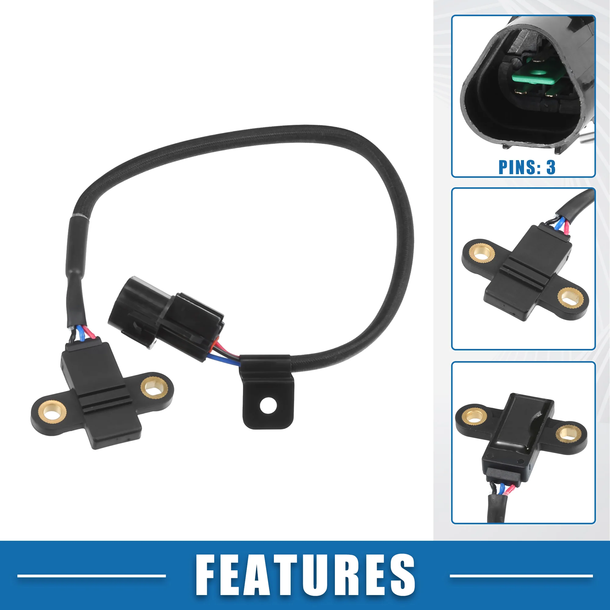 Engine Crankshaft Position Sensor No.39310-02700/3931002700 Camshaft Sensor for Kia Optima 2006-2013 Plastic Black - Image 4