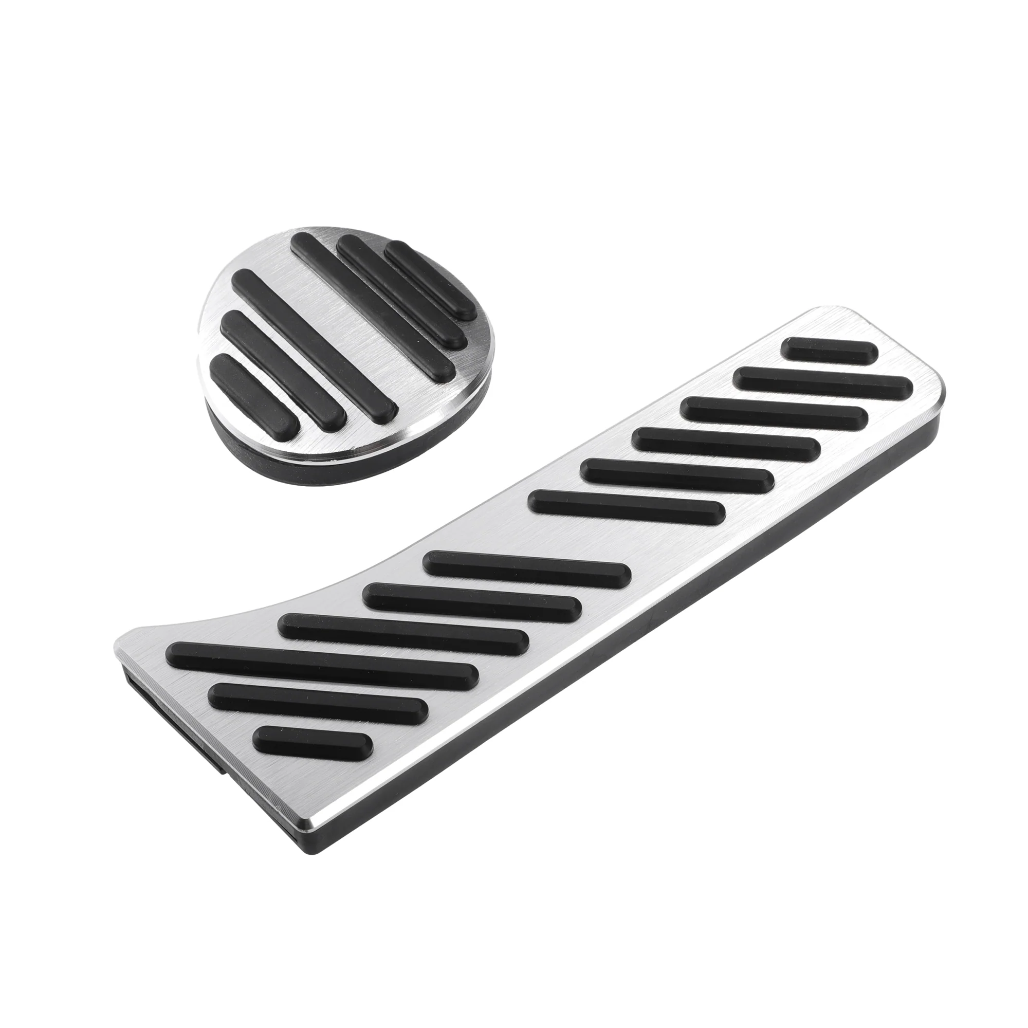 Brake and Accelerator Pedal Covers, for Mercedes Benz Smart Fortwo 2009-2014, Metal, Black Silver Tone, 1 Set