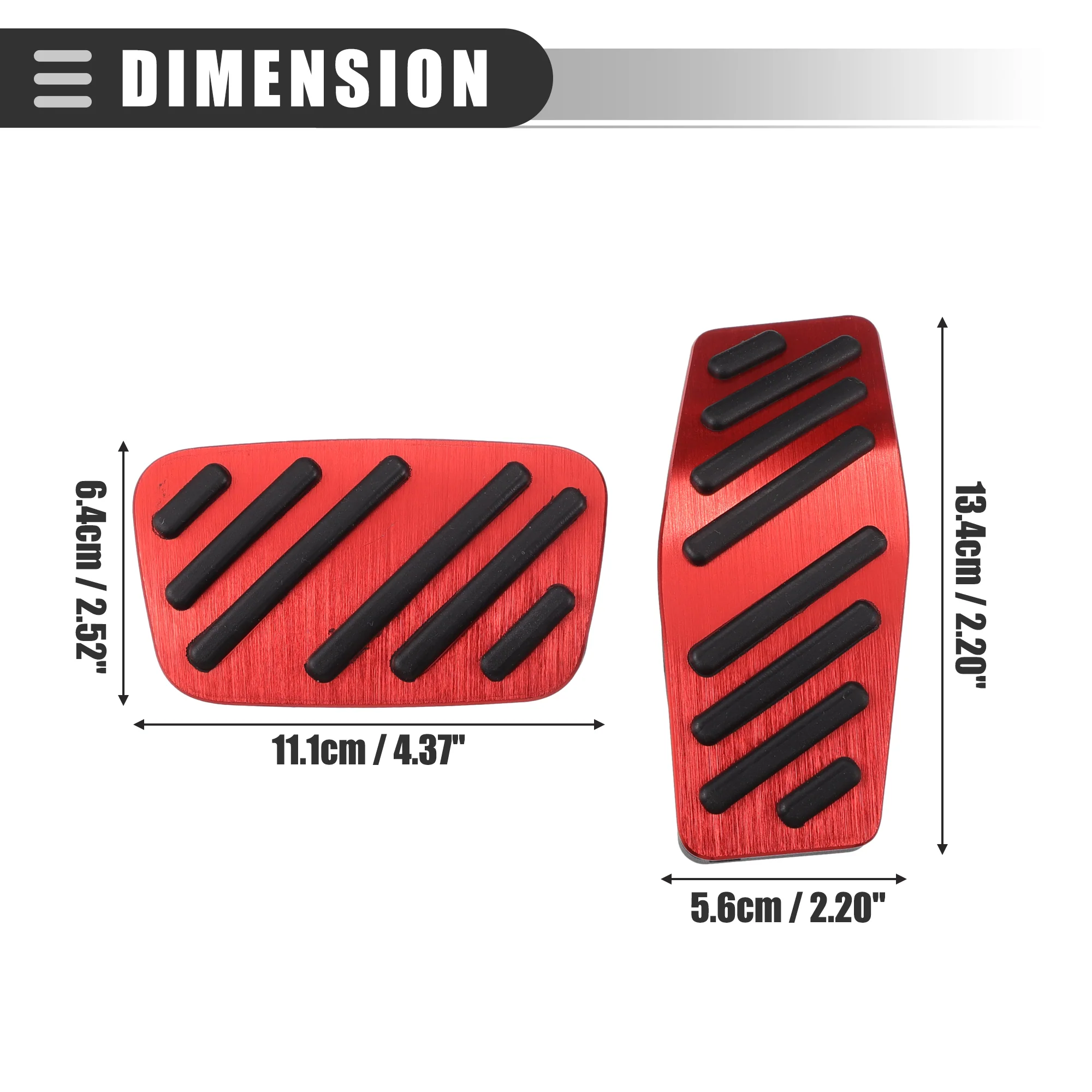 1 Set Brake and Accelerator Pedal Covers for Chevrolet Cruze 09-20 Black Red - Image 4