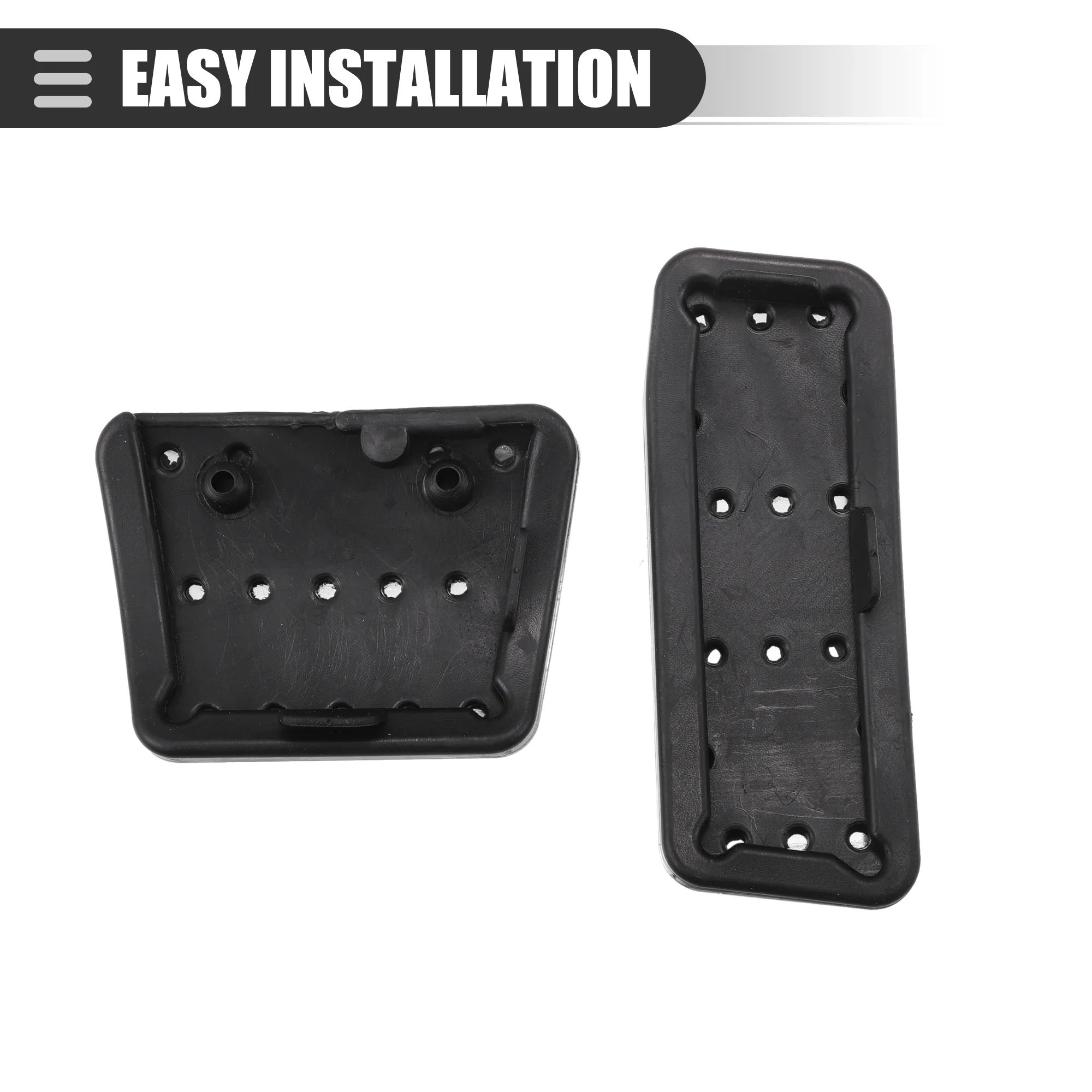 Brake Accelerator Pedal Covers Set for Jeep Cherokee 14-21 Black Silver Tone - Image 6