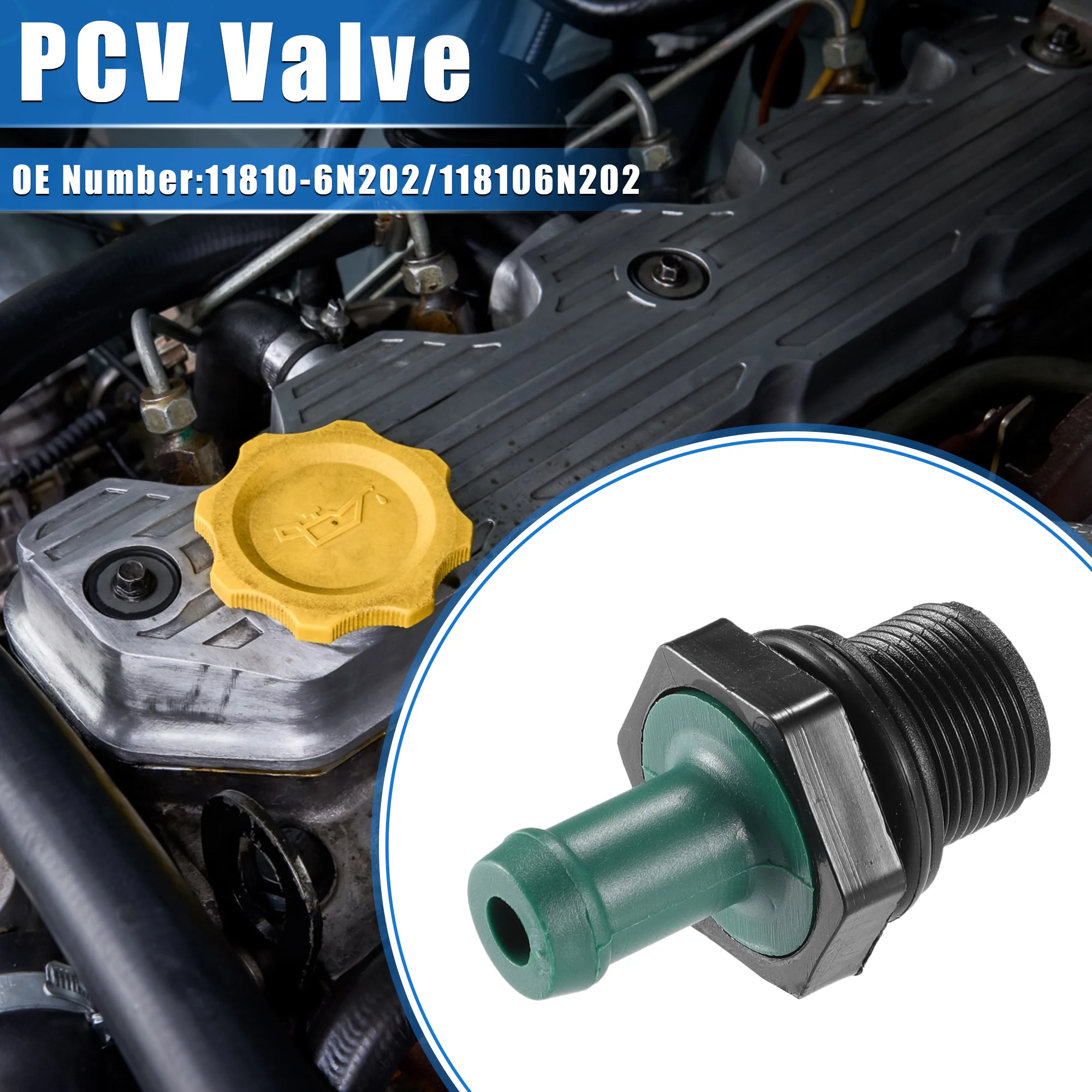 PCV Valve Compatible for Nissan Frontier 2005-2015 for Nissan Pathfinder 2005-2015, Durable Plastic Black Exhaust Positive Crankcase Ventilation Valve Fittings - Image 2