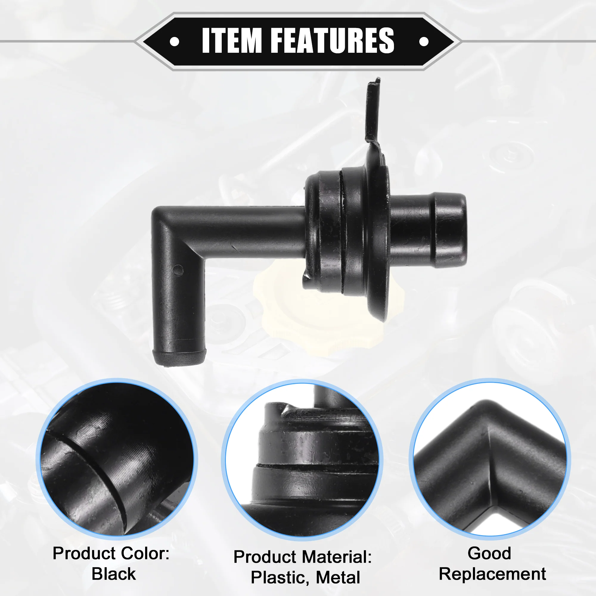 PCV Valve Compatible for Toyota Camry 1997-2001 for Toyota RAV4 1997-2000, Durable Plastic Black Exhaust Positive Crankcase Ventilation Valve Fittings - Image 5