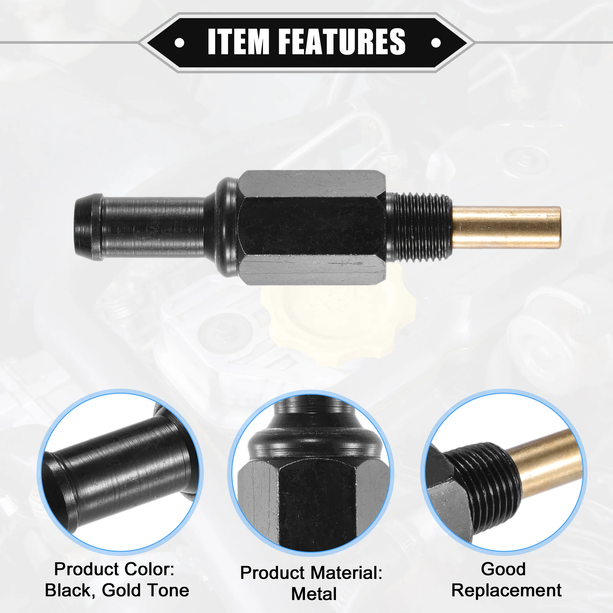 PCV Valve Compatible for Hyundai Elantra 2000-2006 for Hyundai Accent 2001-2007, Durable Metal Black Exhaust Positive Crankcase Ventilation Valve Fittings - Image 5