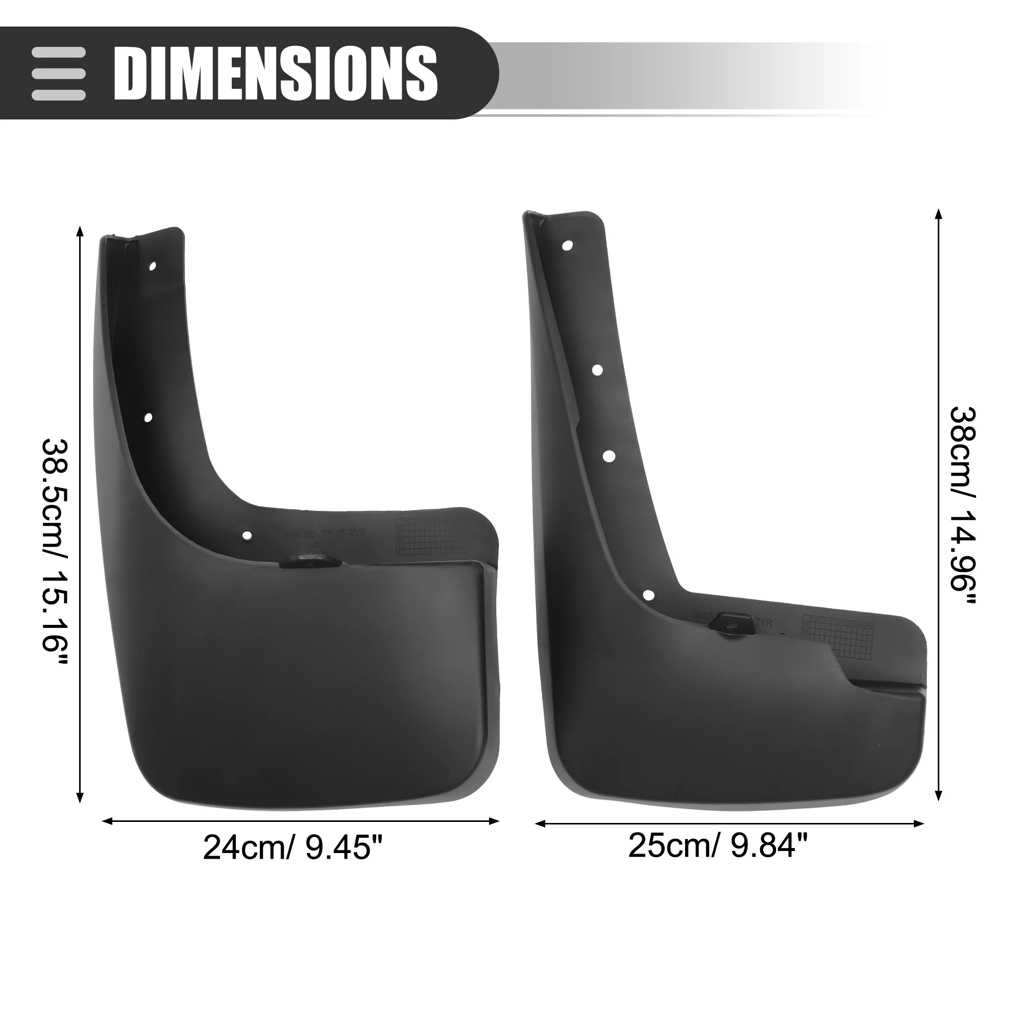 Car Mud Flaps, Splash Guards, for Jeep Liberty 2008-2012, Plastic, with Screw, Black, 1 Set - Image 6