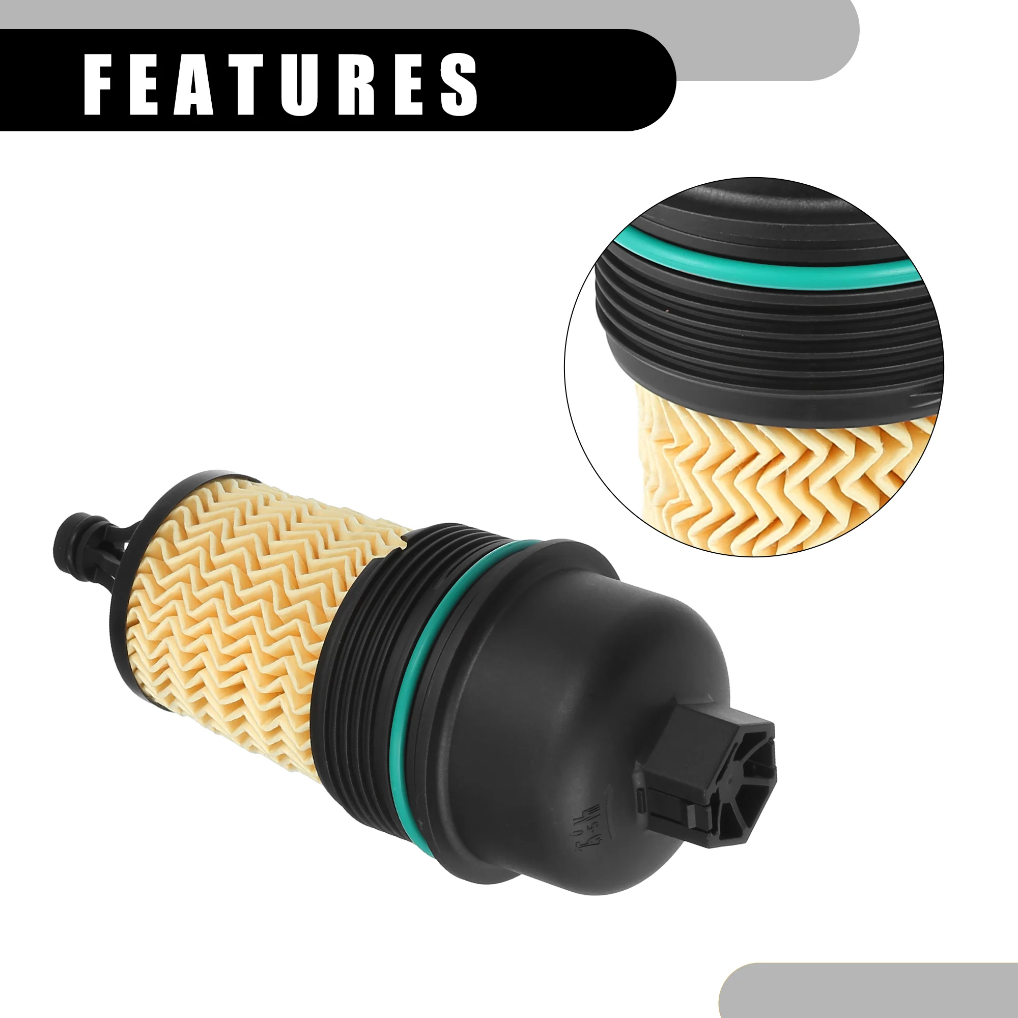 Oil Engine Filter Housing Cap Cover No.311401 - Car Oil Filter Housing Cap - for Maserati Ghibli 2014-2019 Plastic Black with Oil Filter - 1 Pc - Image 6