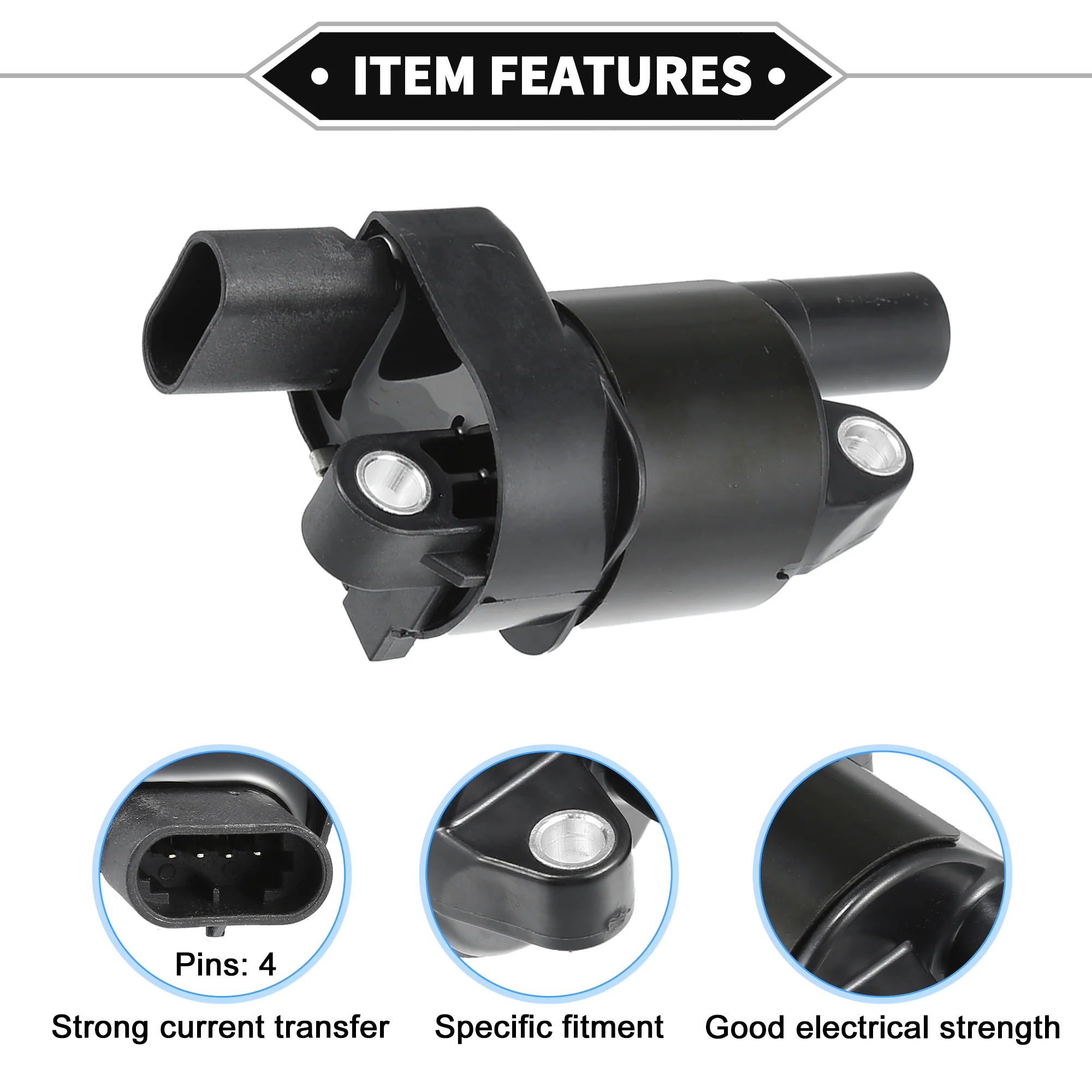 4 Pcs Ignition Coils Compatible for Cadillac Escalade 2007-2014, Durable ABS Metal Black Engine Ignition Coil Replacement - Image 5