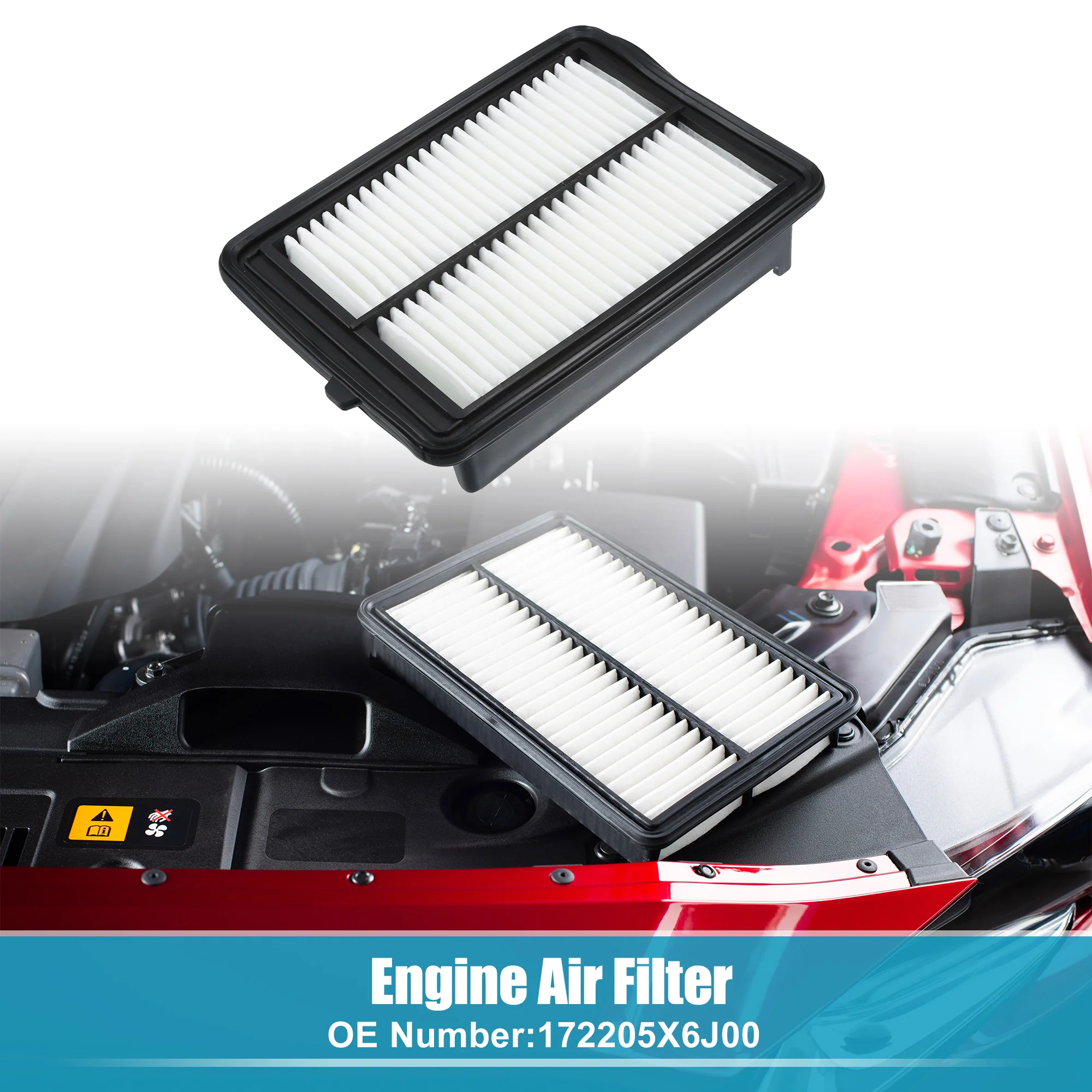 Car Engine Air Filter Replacement Fit for Honda Odyssey RC1 RC2 No.172205X6J00 - Pack of 1 - Image 2