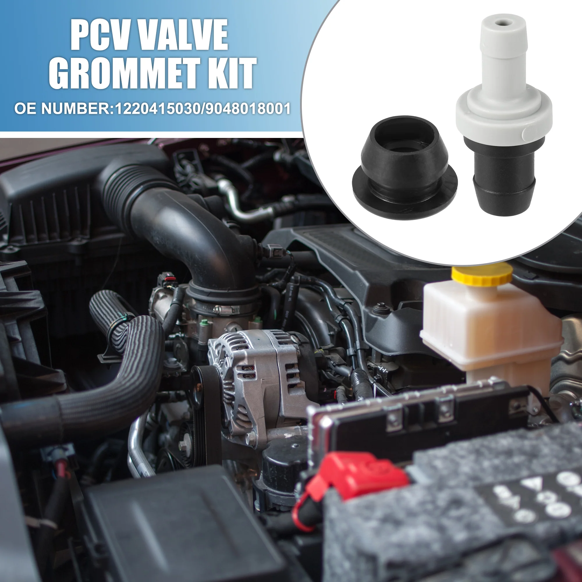 PCV Valve Grommet Kit Exhaust Positive Crankcase Ventilation Fittings No.1220415030/9048018001 for Toyota Tercel 1983-1988 ABS and Rubber - Image 4
