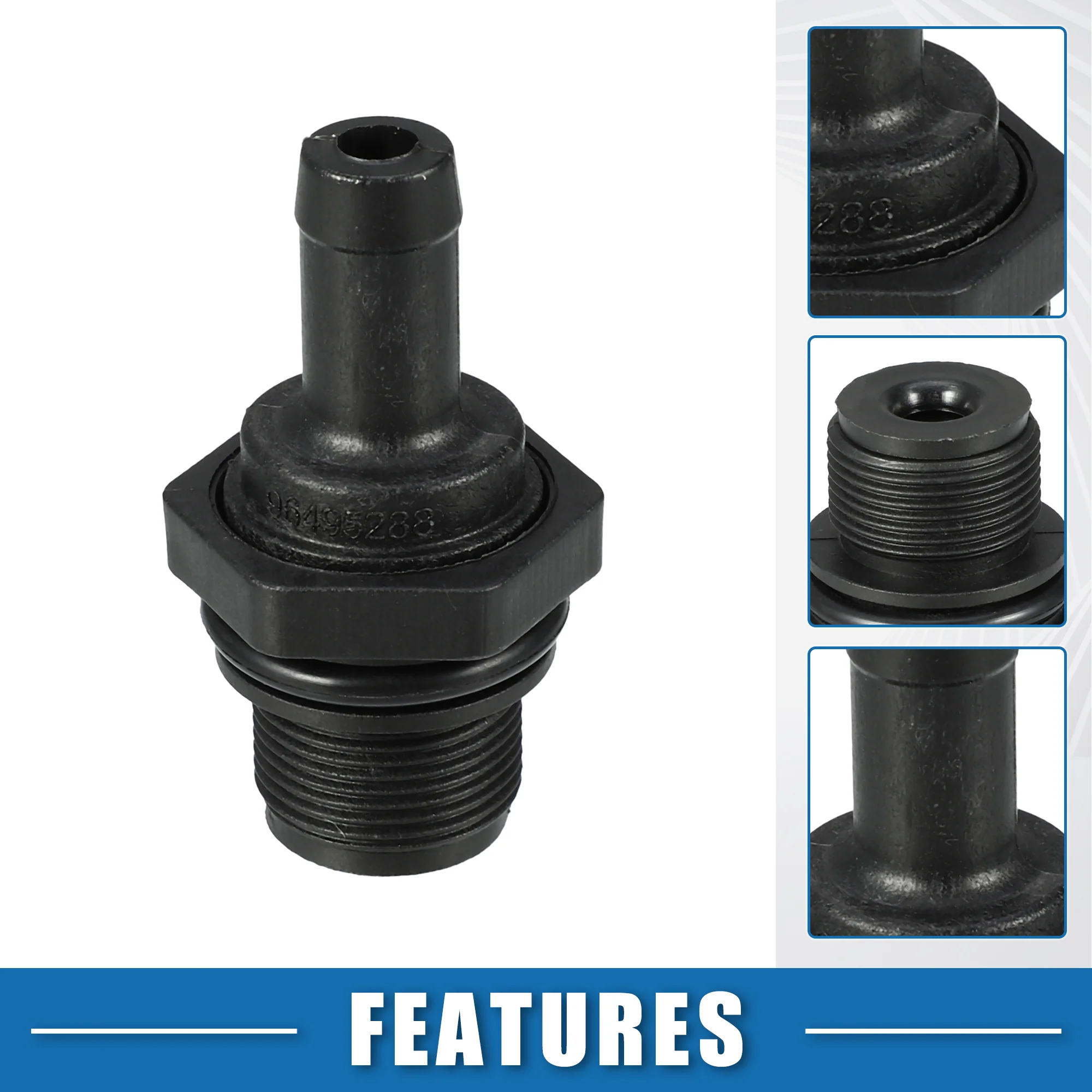 PCV Valve Grommet Exhaust Positive Crankcase Ventilation Fittings No.96495288 for Chevrolet Aveo Black - Image 5