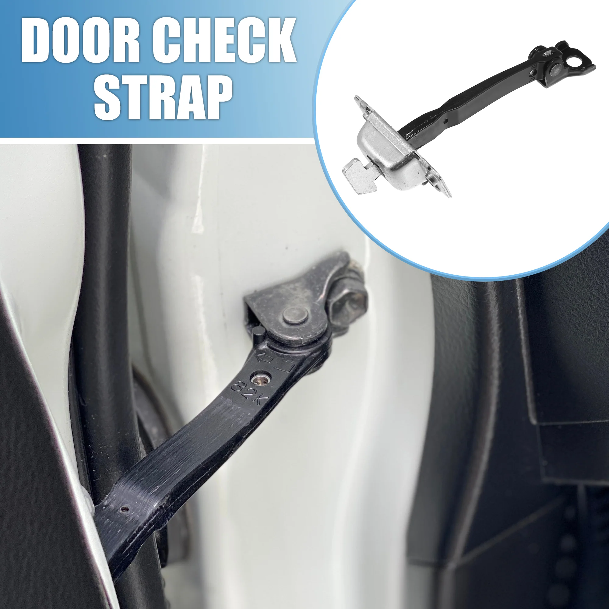 Door Check Stop Strap No.6863047031 Rear Side Door Check Stopper Limiter Assembly for Toyota Prius 2011-2015 Metal Silver Tone - Image 3