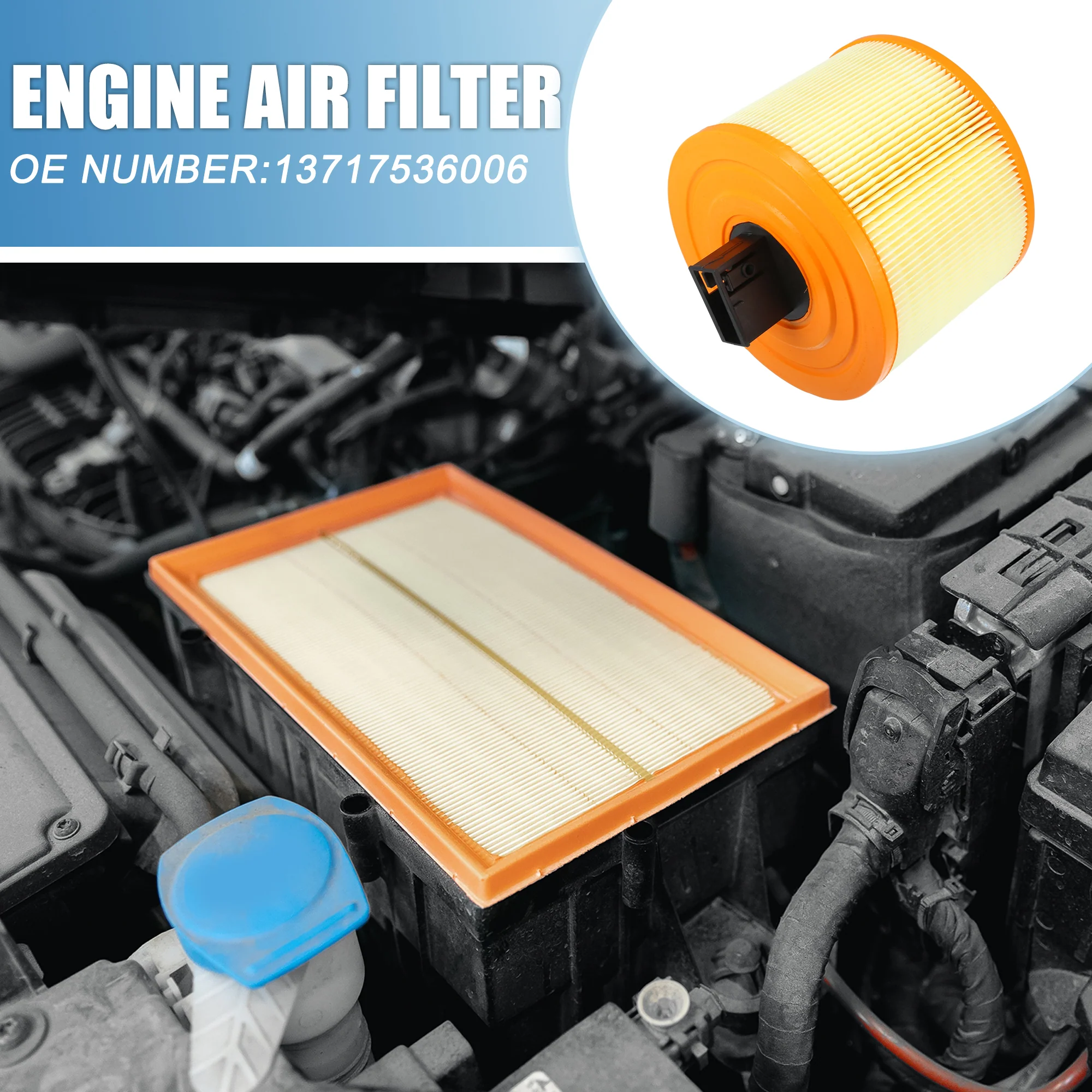 Engine Air Filter No.13717536006 Air Flow Intake Filter for BMW E81 E87 130i 2006-2011 for BMW E90 323i 05-11 325i 06-11 330i 04-11 330xi 05-08 - Image 3