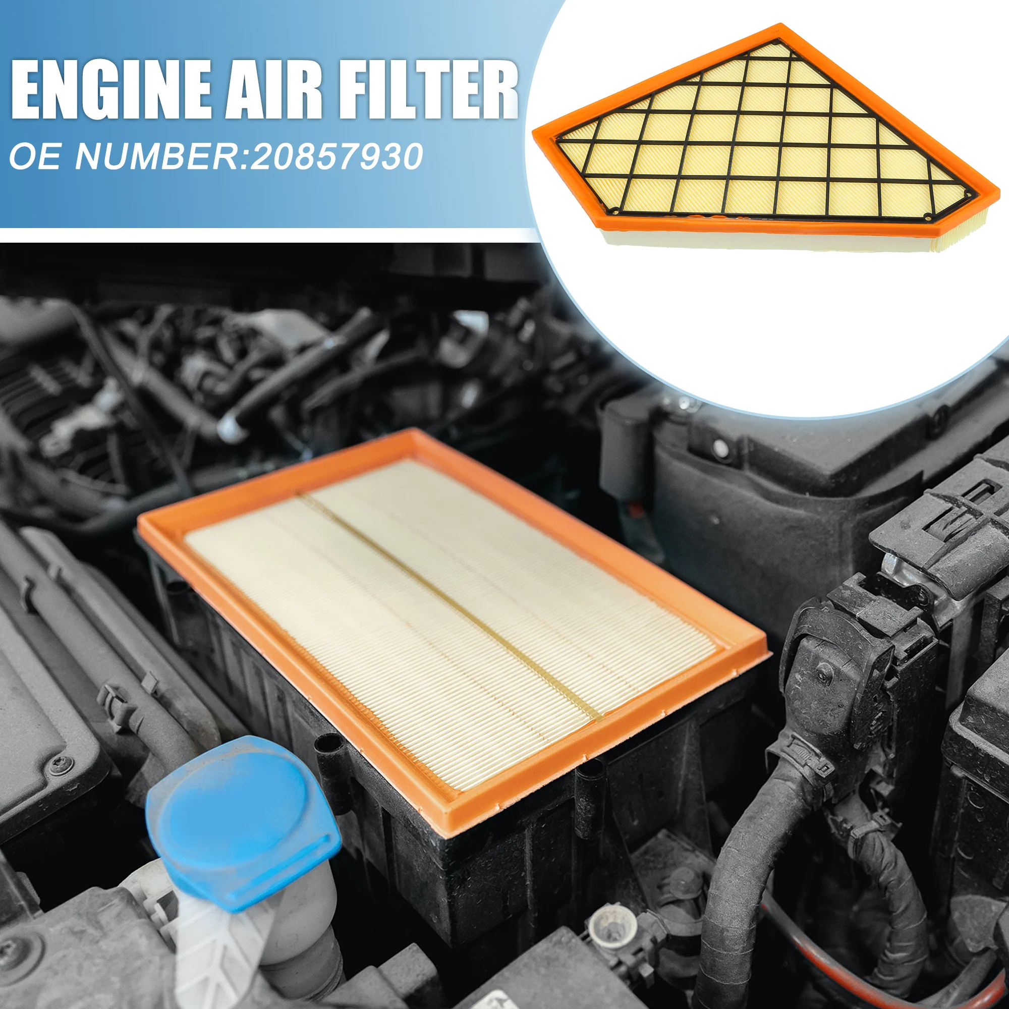 Engine Air Filter No.20857930 Air Flow Intake Filter for Cadillac ATS 2013-2019 for Chevrolet Camaro LS LT 2016-2023 - Image 3