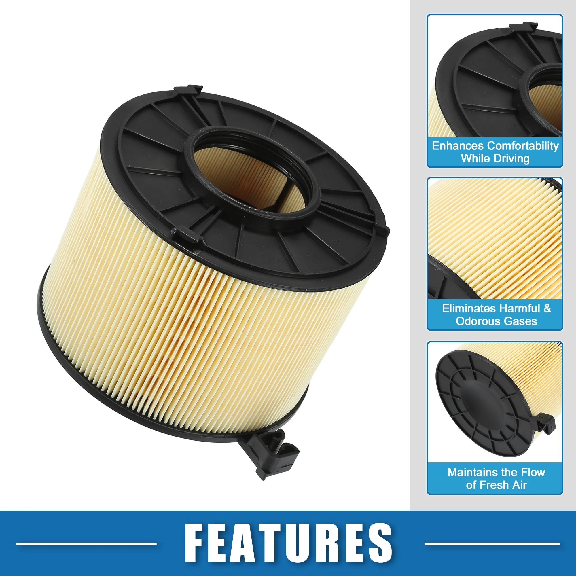 Engine Air Filter No.8W0133843E/8W0133843B Air Flow Intake Filter for Audi A4 2.0L 2017-2020 - Image 4