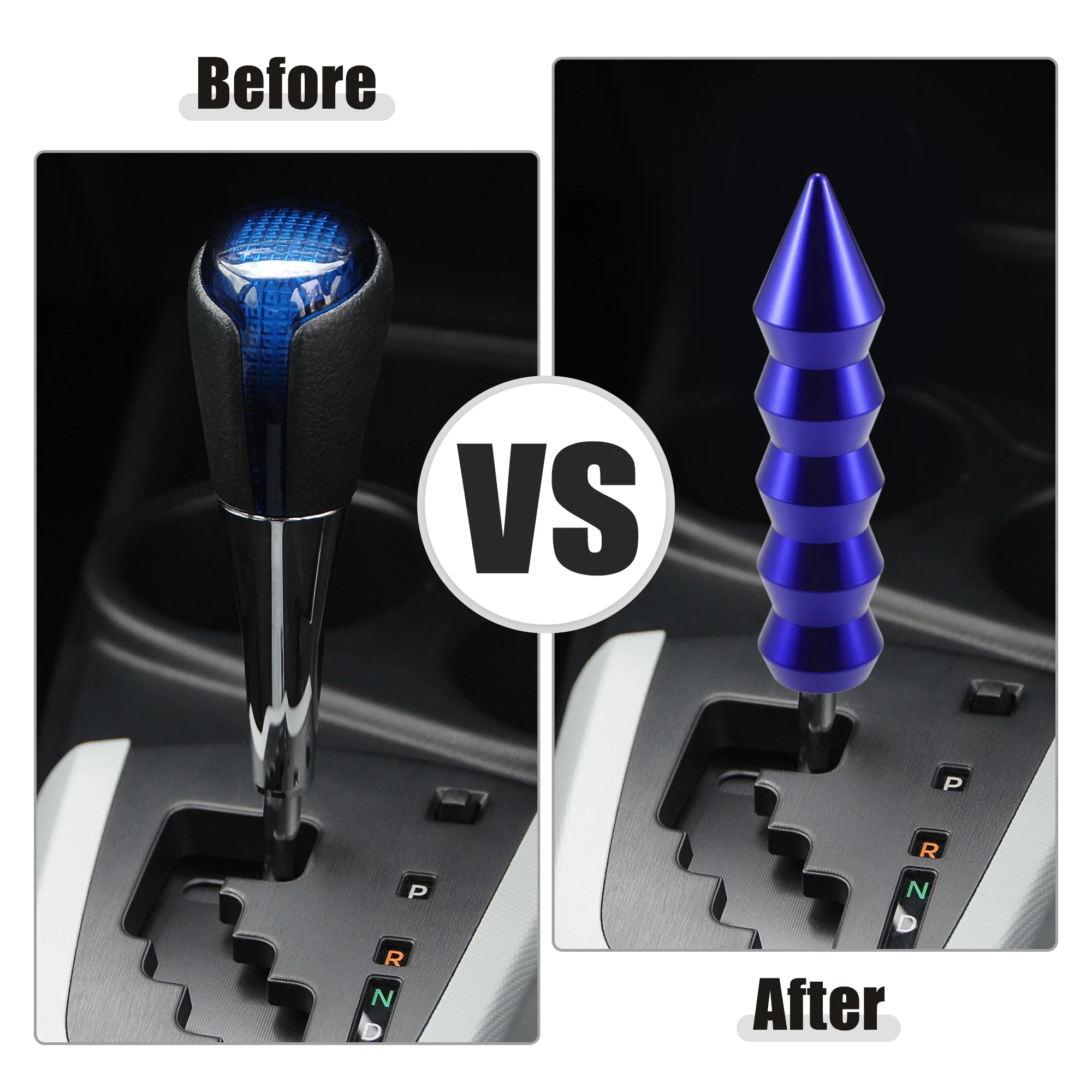 Universal Shift Knob Automatic Stick Gear Shifter Knob for Cars with 3 Adapters 8mm 10mm 12mm Blue - Pack of 4 - Image 3