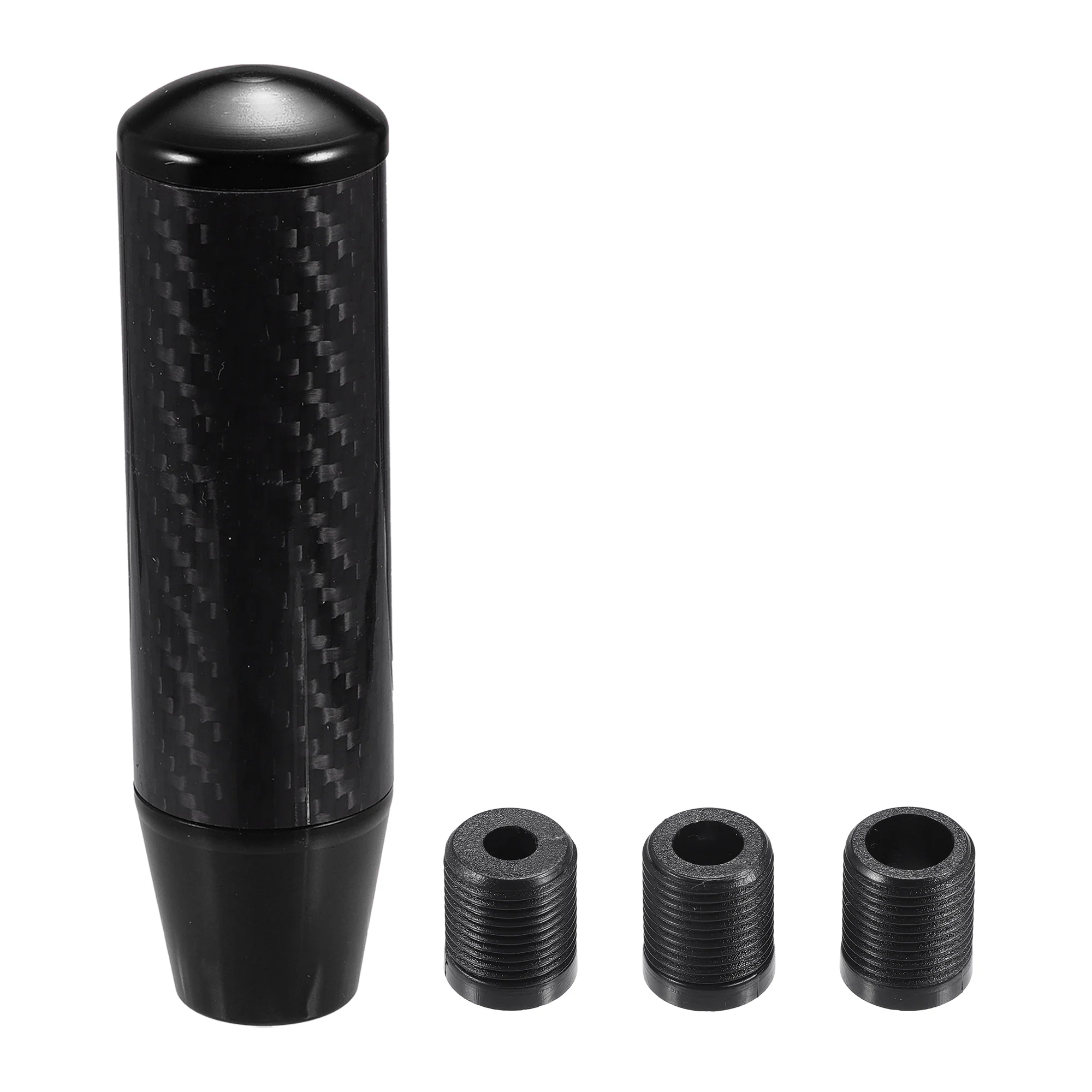 13cm Automatic and Manual Shift Knob w/ 3 Adapter Aluminum Alloy Black 1 Set