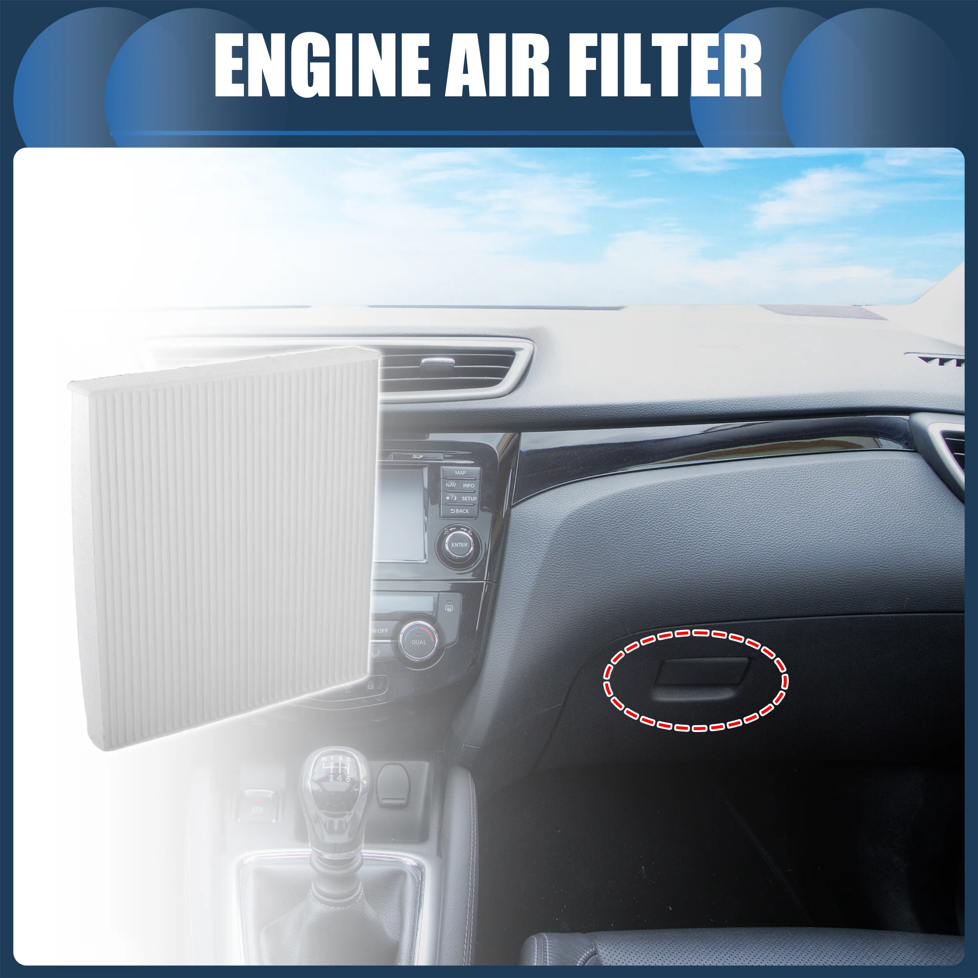 Engine Air Filter, No.97133L1100 for Hyundai Elantra 2021-2023 for Hyundai Elantra N 2022 White, 1 Pcs - Image 3