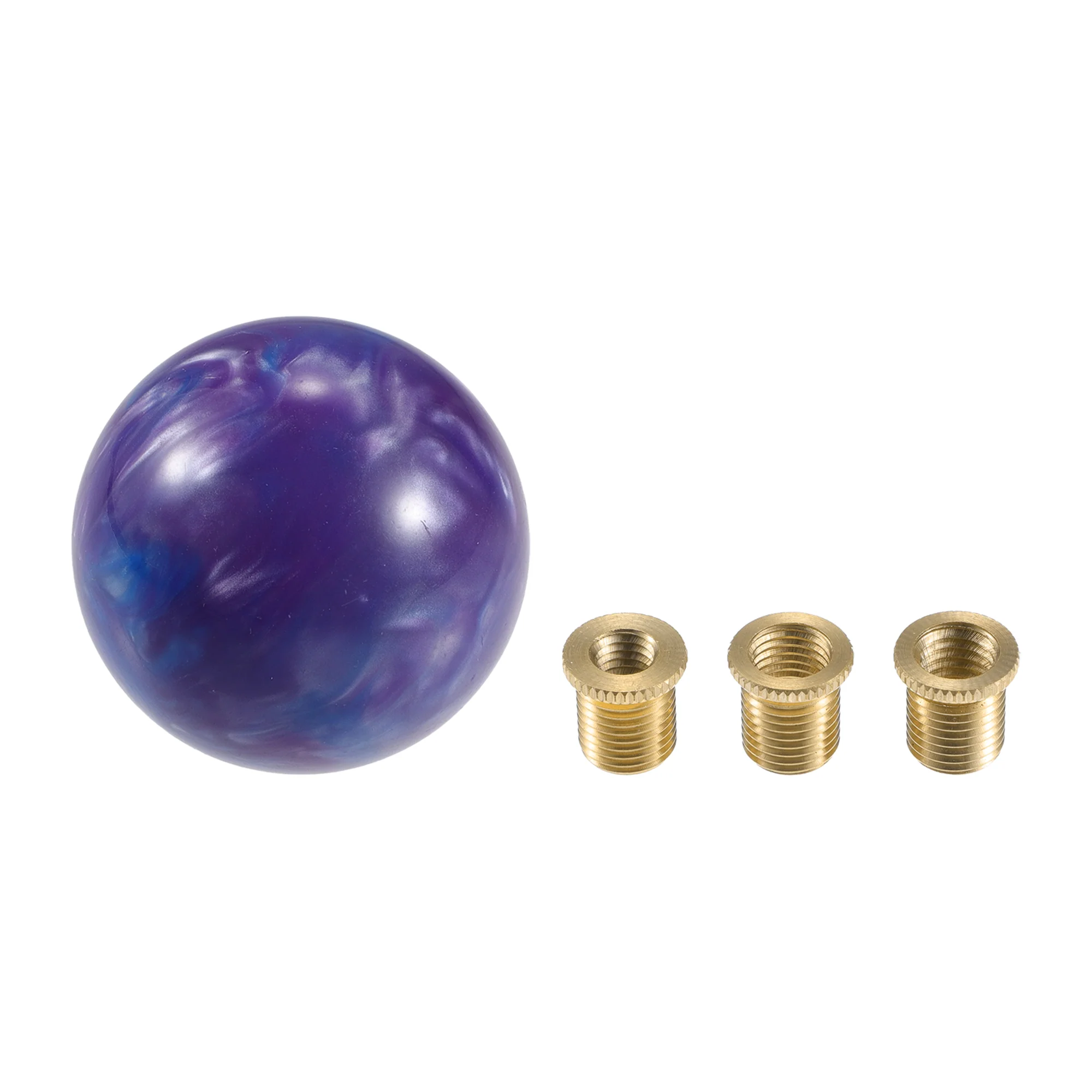 Round Ball Shift Knob, 5.4cm Universal for Automatic and Manual Vehicle Gear Shifter Knob with 3 Adapter Acrylic Purple, 1 Set