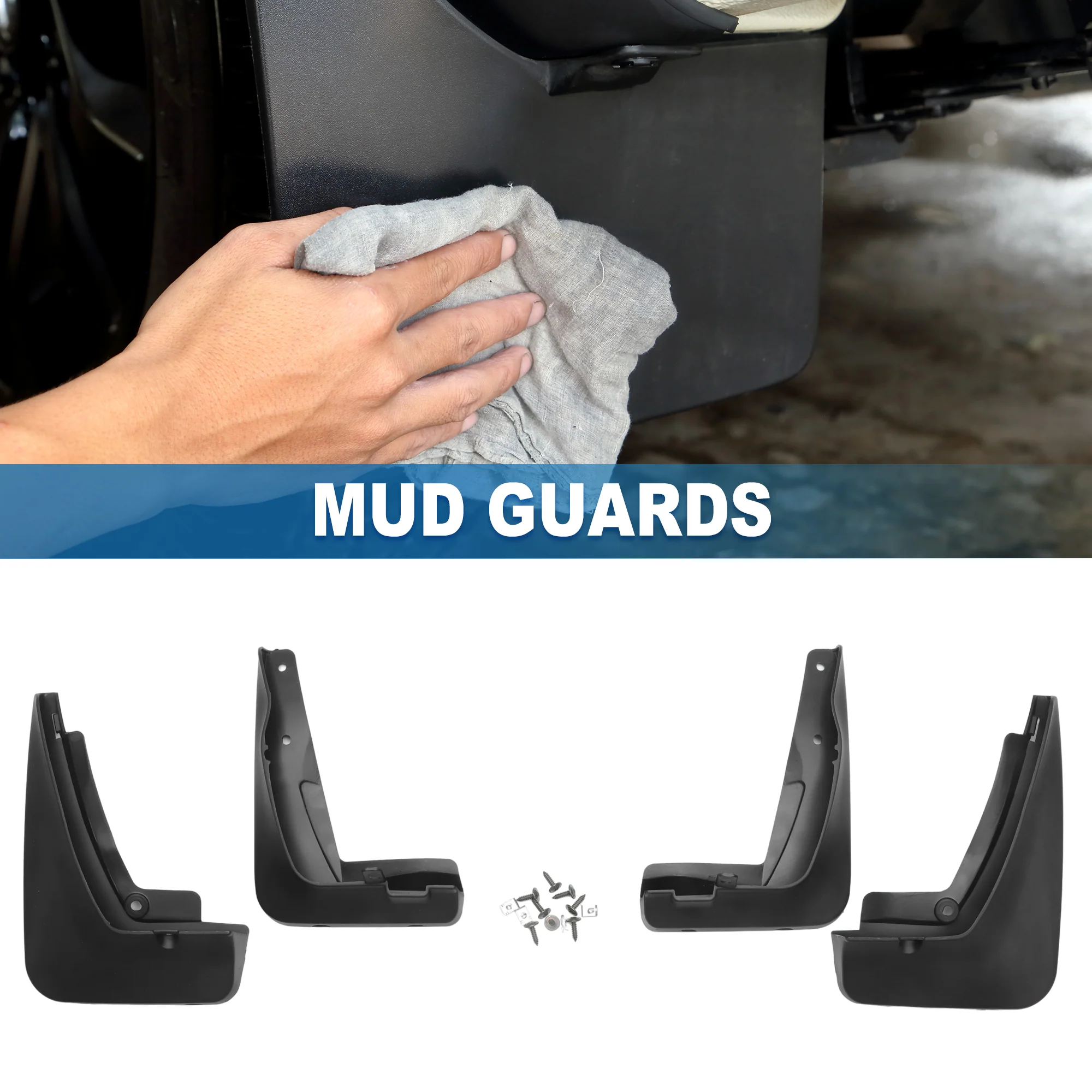 Mud Flap Splash Guard with Mount Accessories Front & Rear Side Mud Guard for BMW 318i 1999-1999 (Set of 4) - Image 2