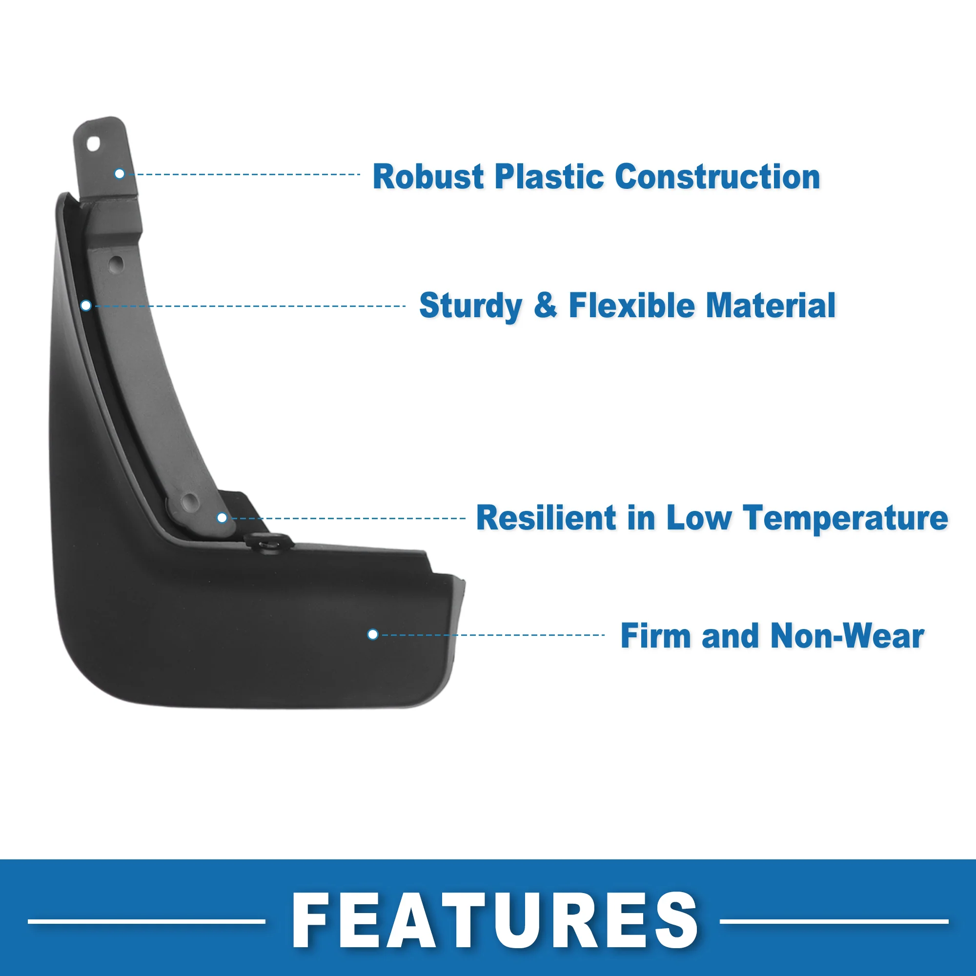 Mud Flap Splash Guard with Mount Accessories Front & Rear Side Mud Guard for Lincoln Corsair 2020-2023 (Set of 4) - Image 7