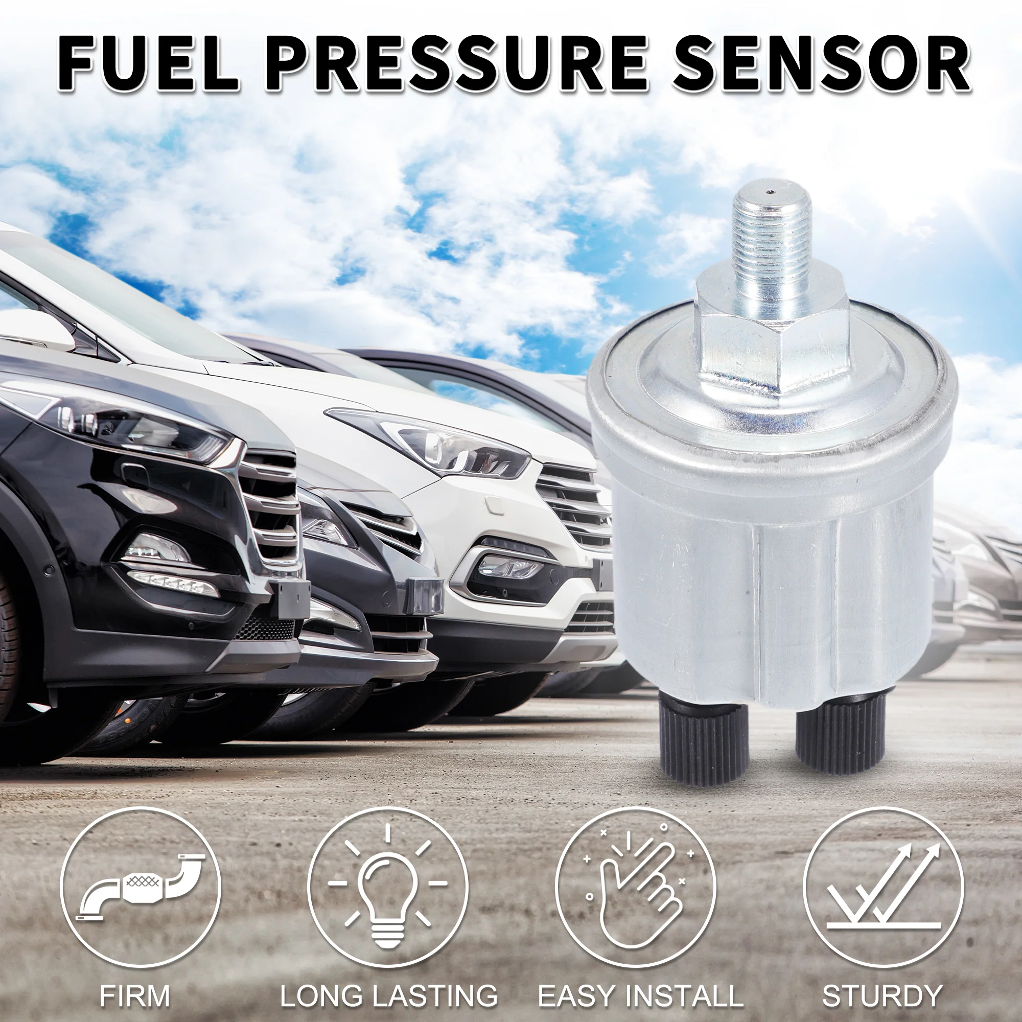 Car Fuel Pressure Sensor Durable | Oil Pressure Sensor Black Silver Tone 1 Pcs - Image 3