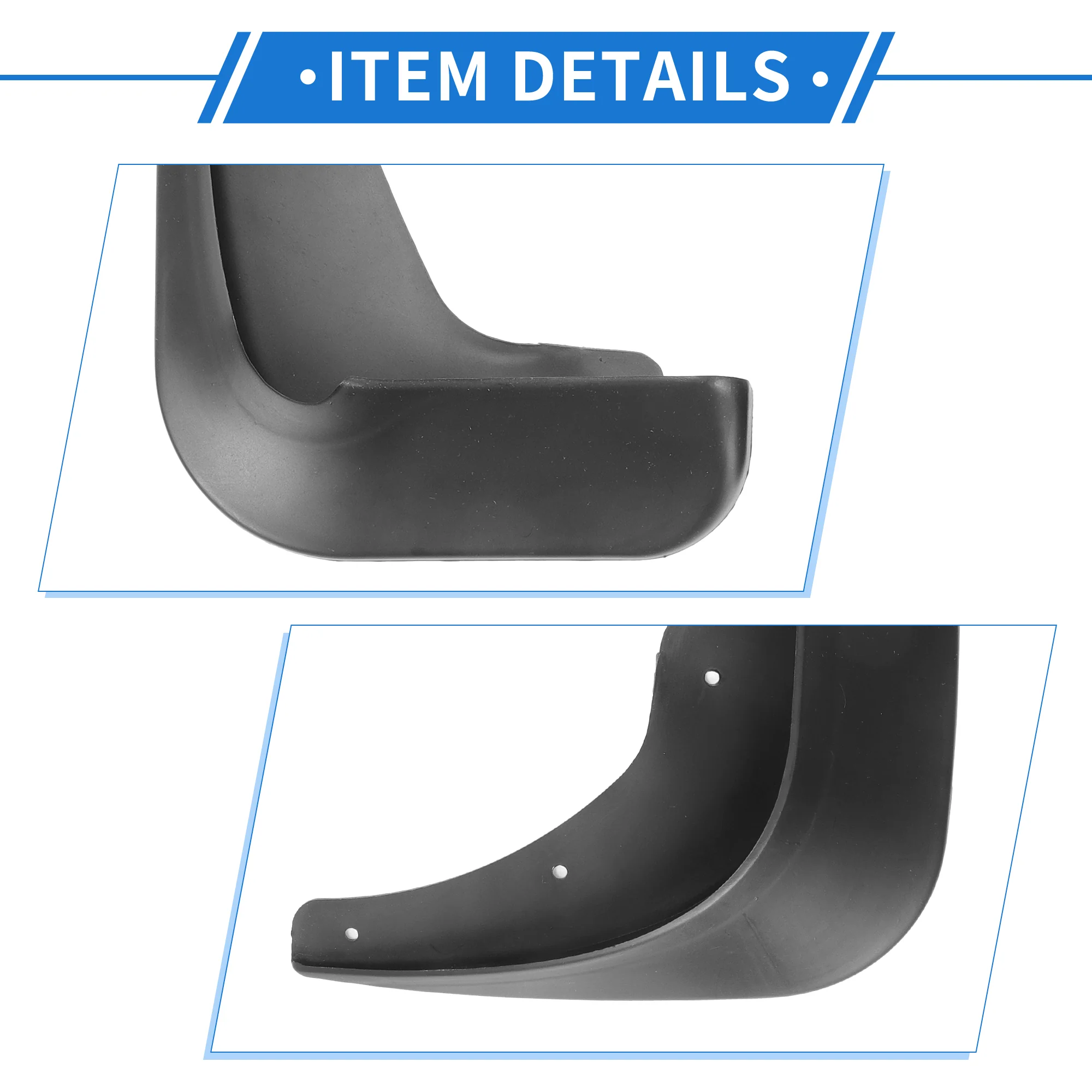 1 Set Mud Flap Splash Guard Compatible for Mitsubishi Lancer 2012-2016, Durable TPO PP Black Front & Rear Side Mud Guards with Mount Accessories - Image 6
