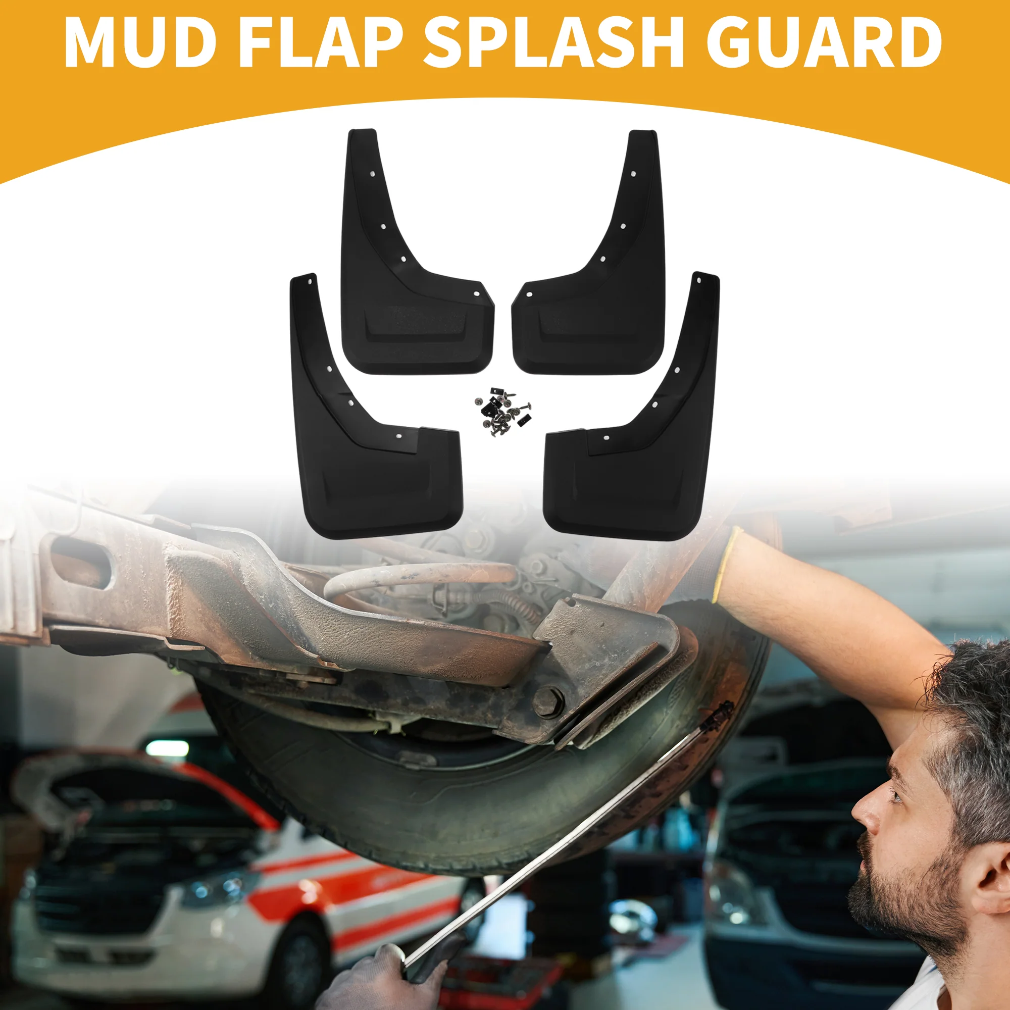 Mud Flap Splash Guard - Car Front & Rear Side Mud Guards - for Ram TRX 2021 - 2024 Plastic Black with Mount Accessories - 1 Set - Image 3