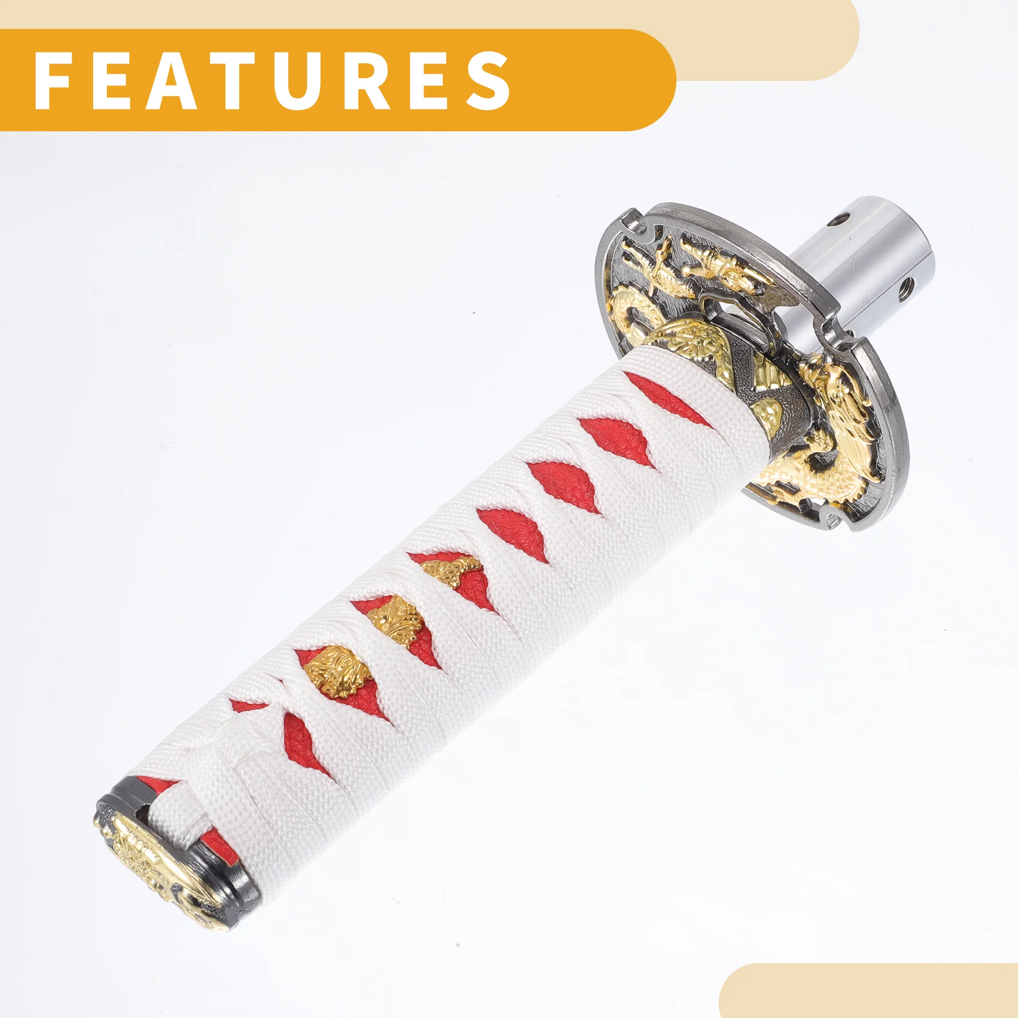 20cm Car Automatic and Manual Shift Knob with 4 Adapter Iron White and Red 1Set - Image 6