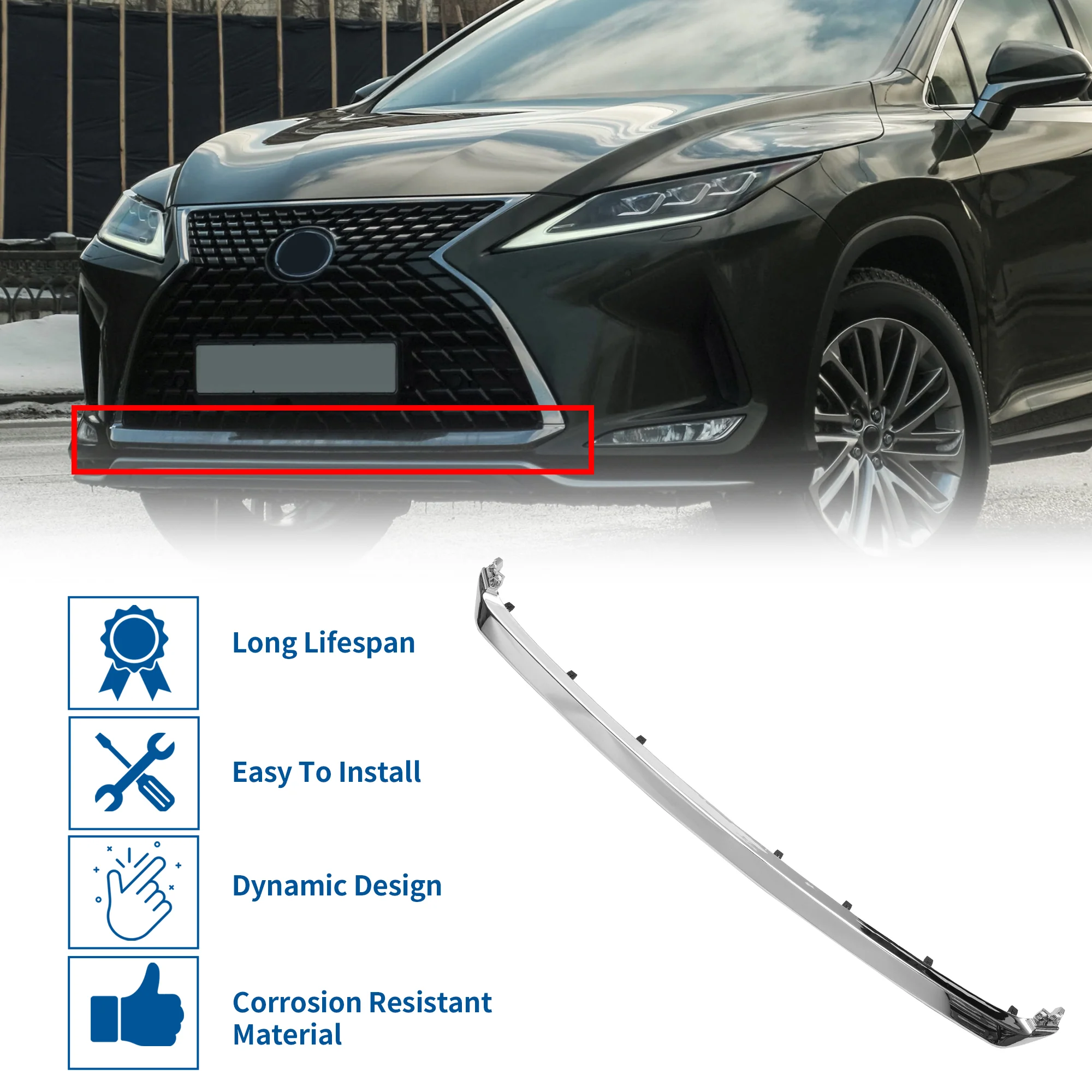 Front Grille Trim Hood Bumper Grille Grill for Lexus RX350 RX350L RX450h RX450hL - Image 5