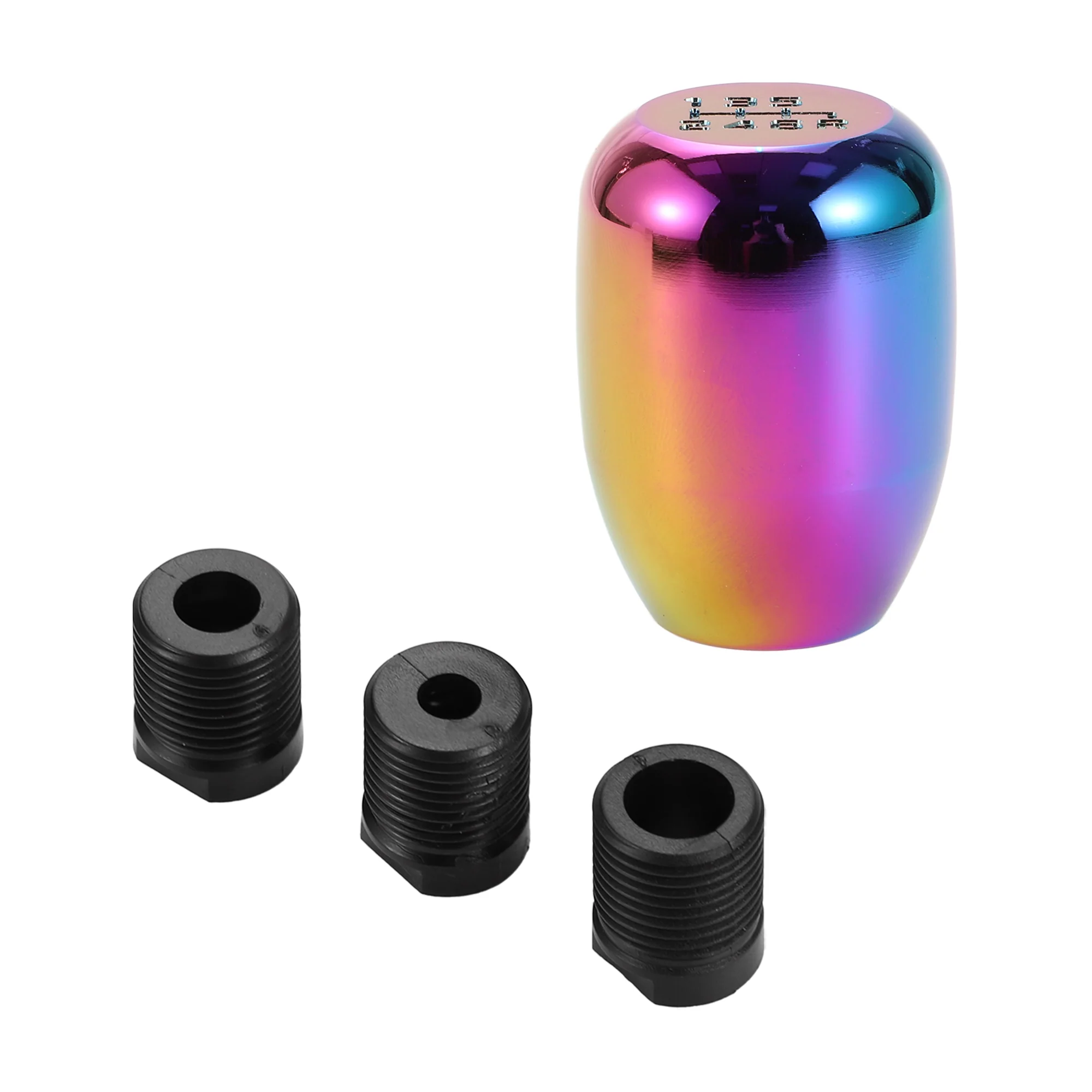 Universal Shift Knob 5.4cm Gear Shifter Knob with 3 Adapter for 6 Speed Manual Transmission Vehicle Aluminum Alloy Multicolor