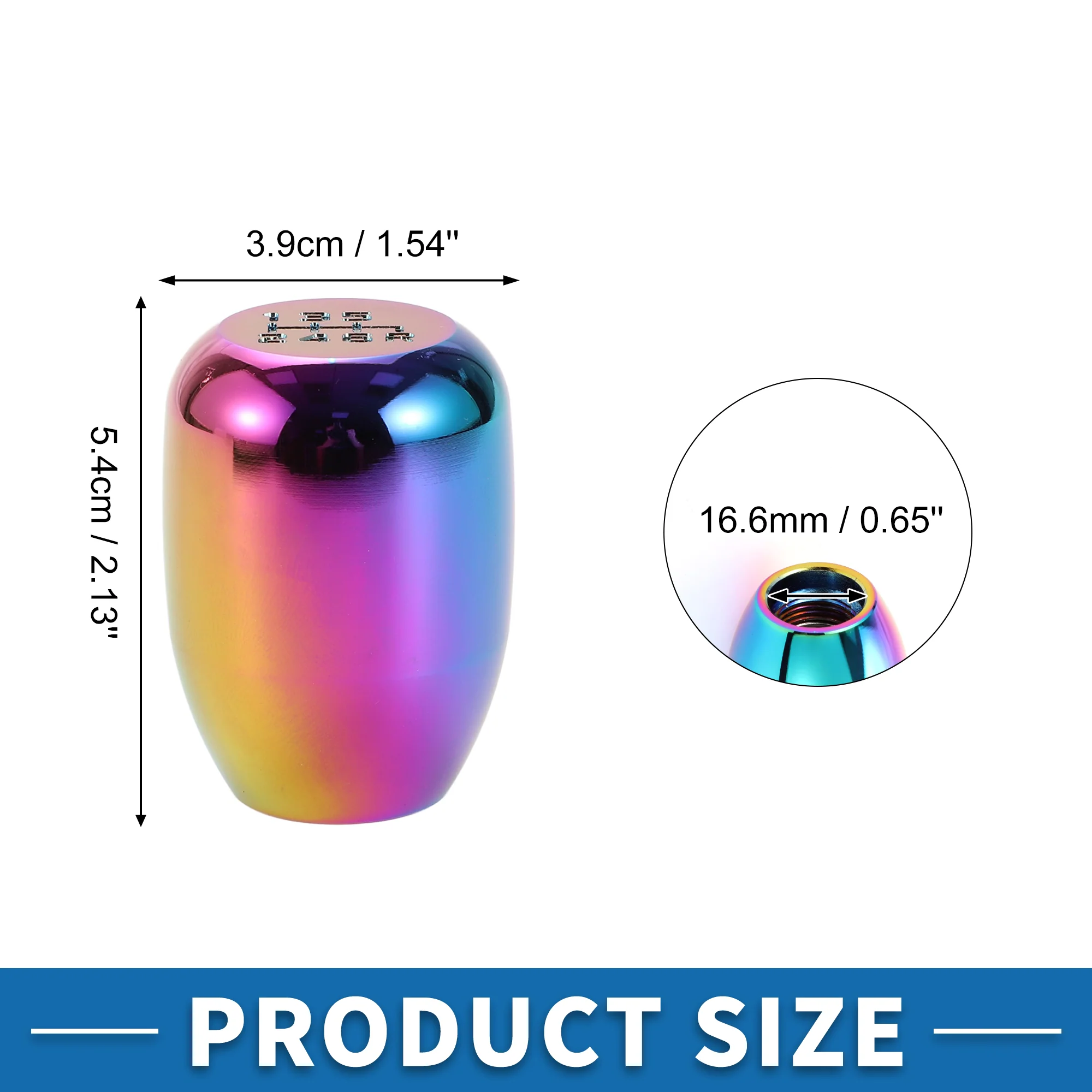 Universal Shift Knob 5.4cm Gear Shifter Knob with 3 Adapter for 6 Speed Manual Transmission Vehicle Aluminum Alloy Multicolor - Image 6