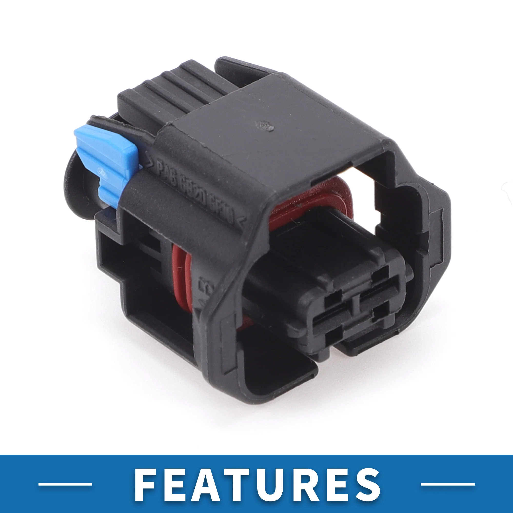 2 Pin Electronic Connector Sensor Plug 3.5mm Series Waterproof Female Plug for Buick Regal LaCrosse Plastic Copper Black 1 Set - Image 7