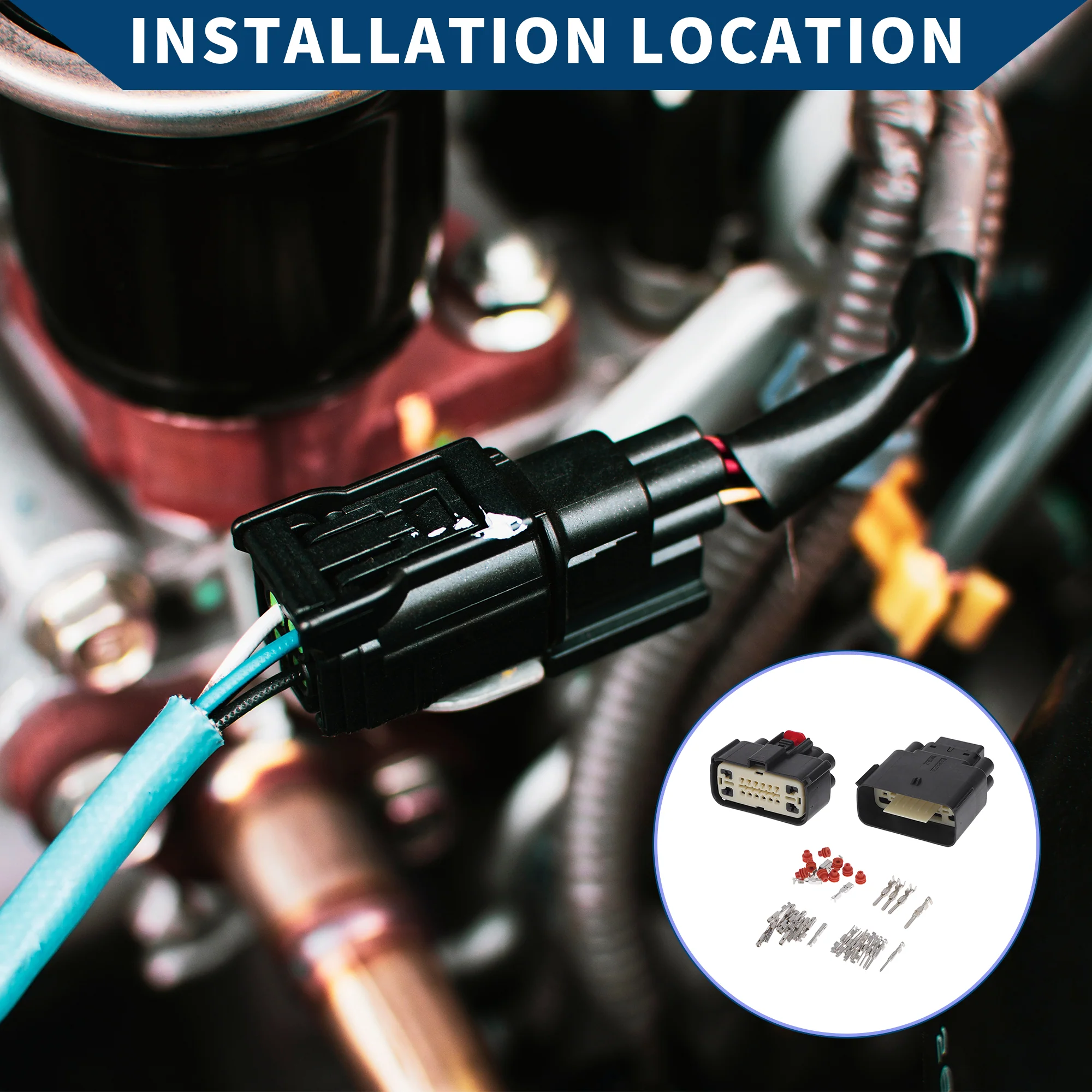 16 Pins Car Electronic Wiring Harness Plug for Buick / Inner Male Female Connect Plug Connector / Waterproof 1.5mm Series / 1 Set Black - Image 3