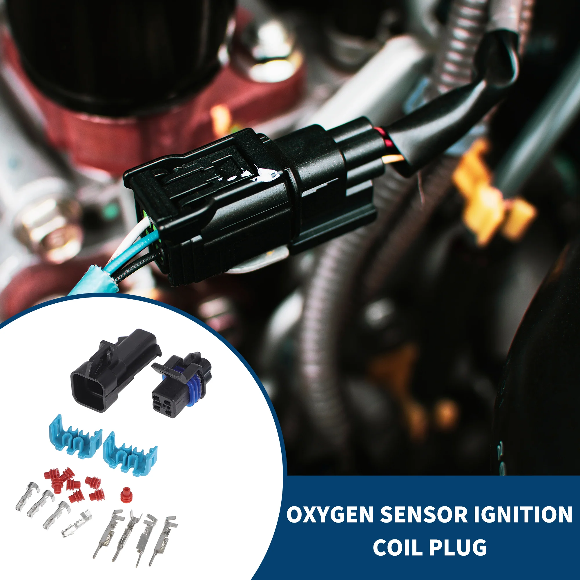 4 Pins Oxygen Sensor Ignition Coil Plug for Chevy / Inner Male Female Connector / Waterproof Plastic, Tin-plated Copper 1.5mm Series - Image 2