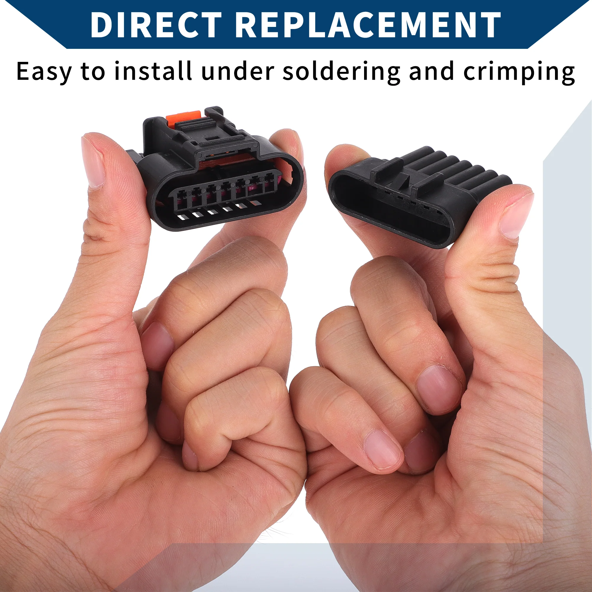 7 Pins Ignition Coil Socket Plug for Vauxhall for Opel Corsa / Inner Male Female Connector / Waterproof 1.5mm Series / 1 Set Black - Image 5