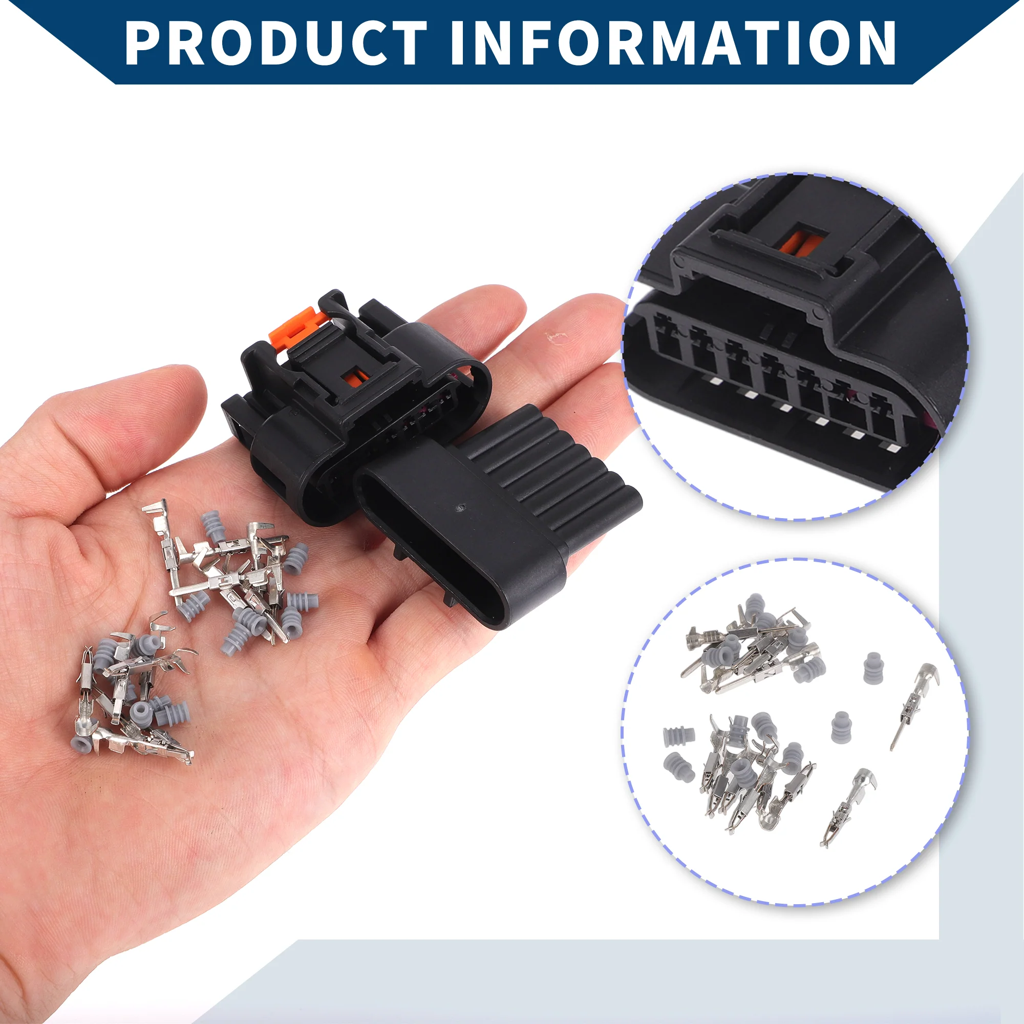 7 Pins Ignition Coil Socket Plug for Vauxhall for Opel Corsa / Inner Male Female Connector / Waterproof 1.5mm Series / 1 Set Black - Image 7