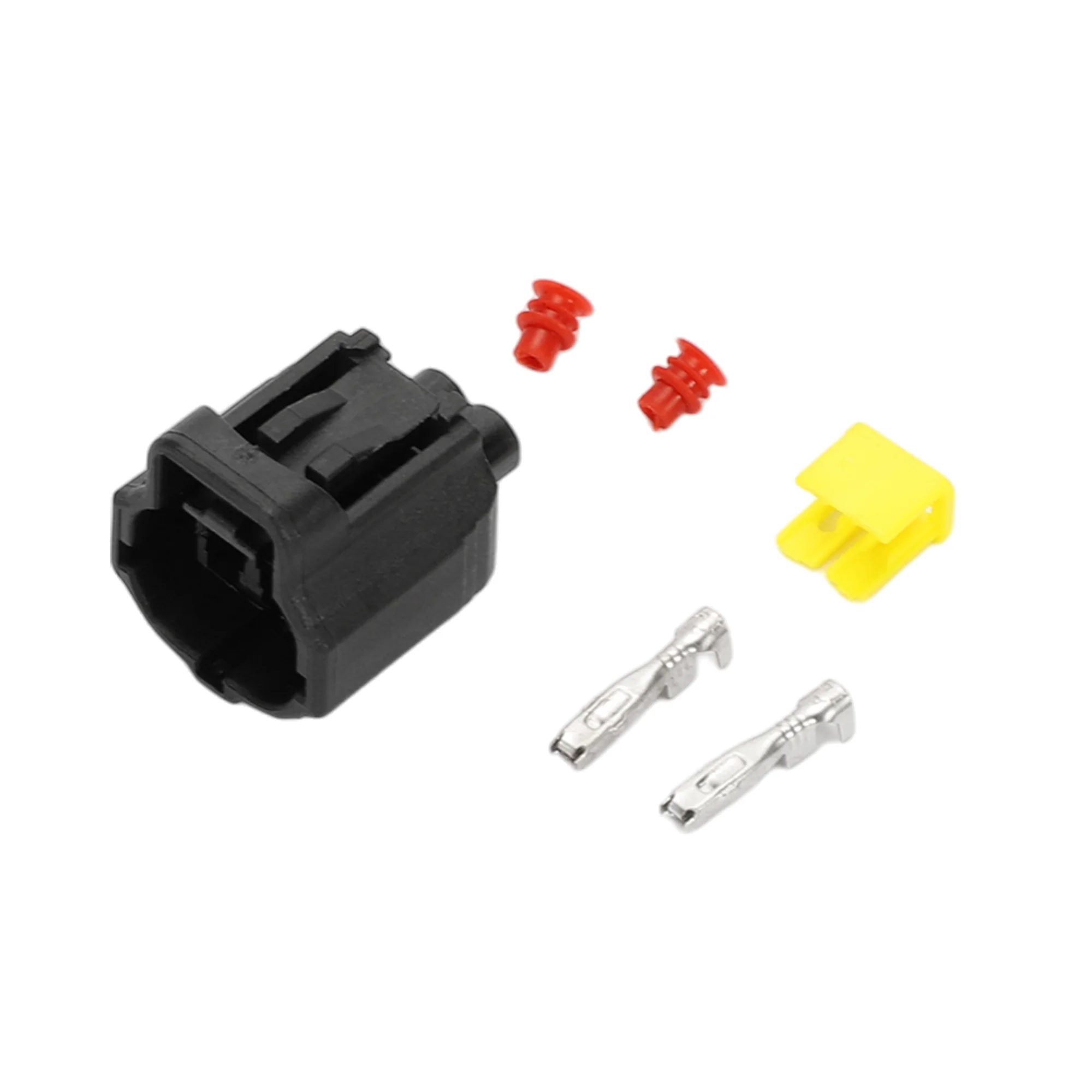 2 Pin Water Temperature Sensor Connector Plug, 1.8mm Series Female Wire Terminal Connector for Honda Plastic Copper Black, 1 Set