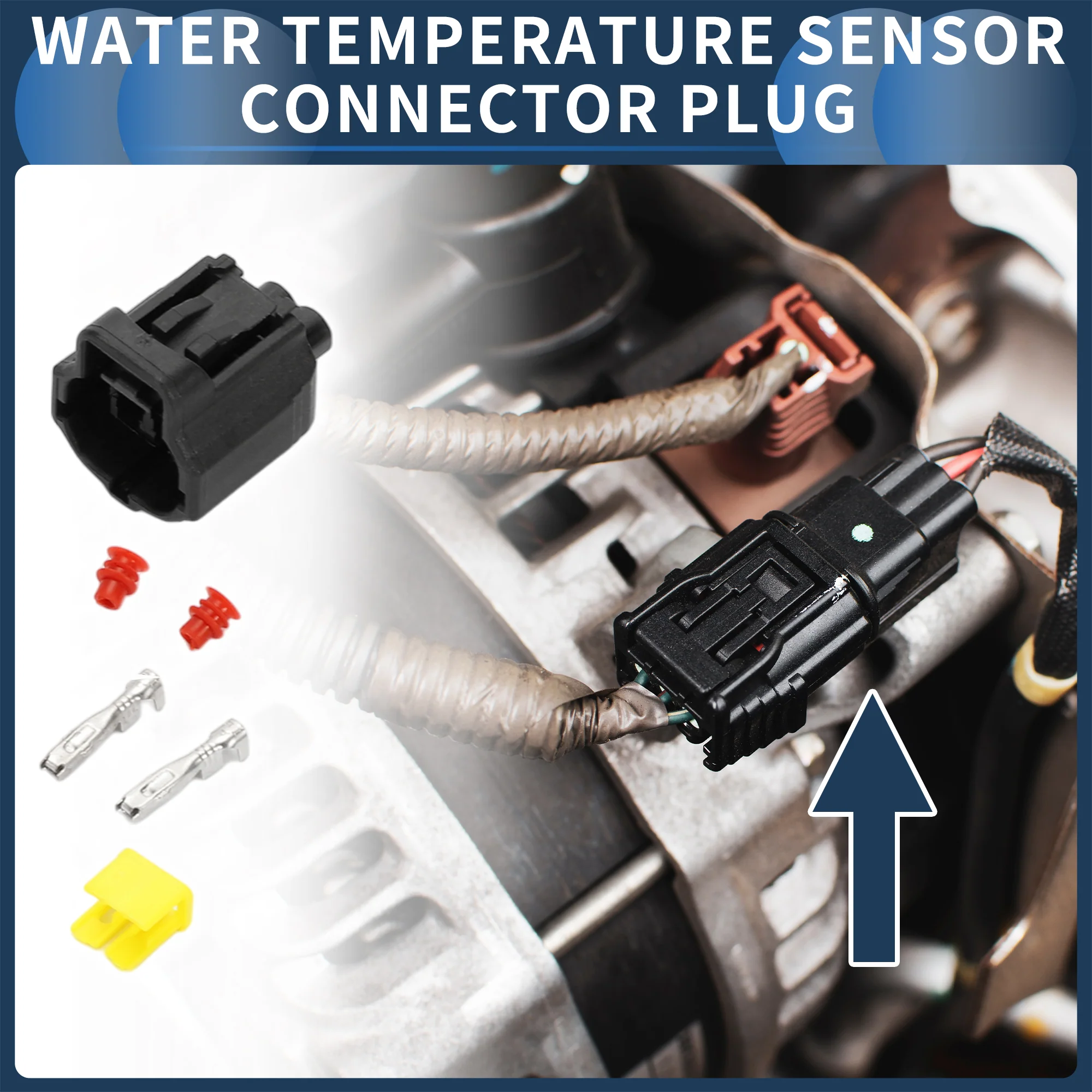 2 Pin Water Temperature Sensor Connector Plug, 1.8mm Series Female Wire Terminal Connector for Honda Plastic Copper Black, 1 Set - Image 3